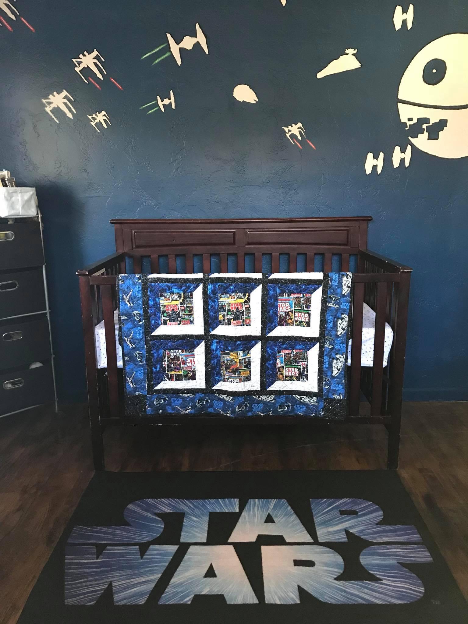 Our Star Wars Nursery. This is just one wall. The other 3 walls are a