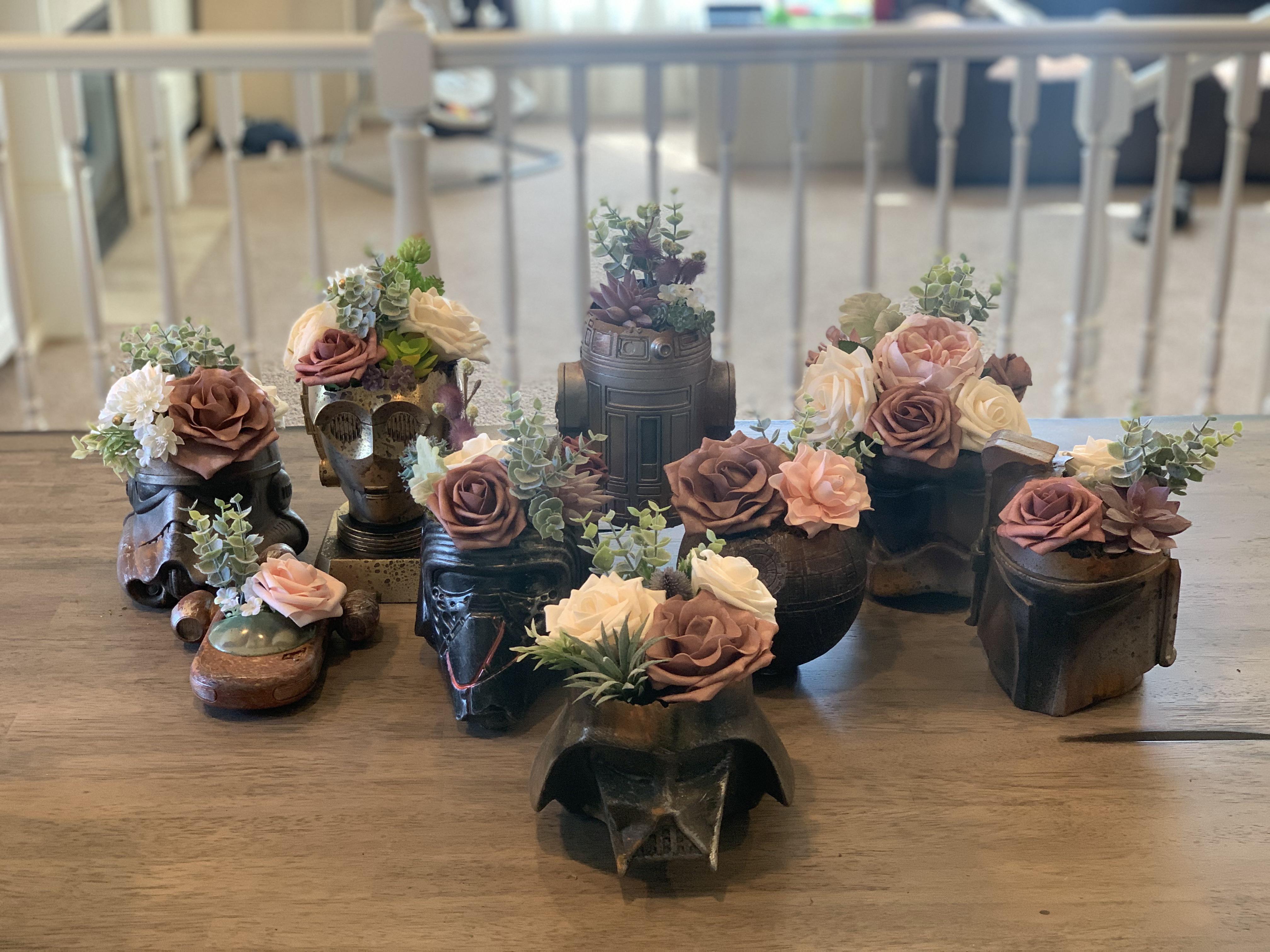 Star Wars centerpieces. Thoughts? How else can I incorporate Star Wars