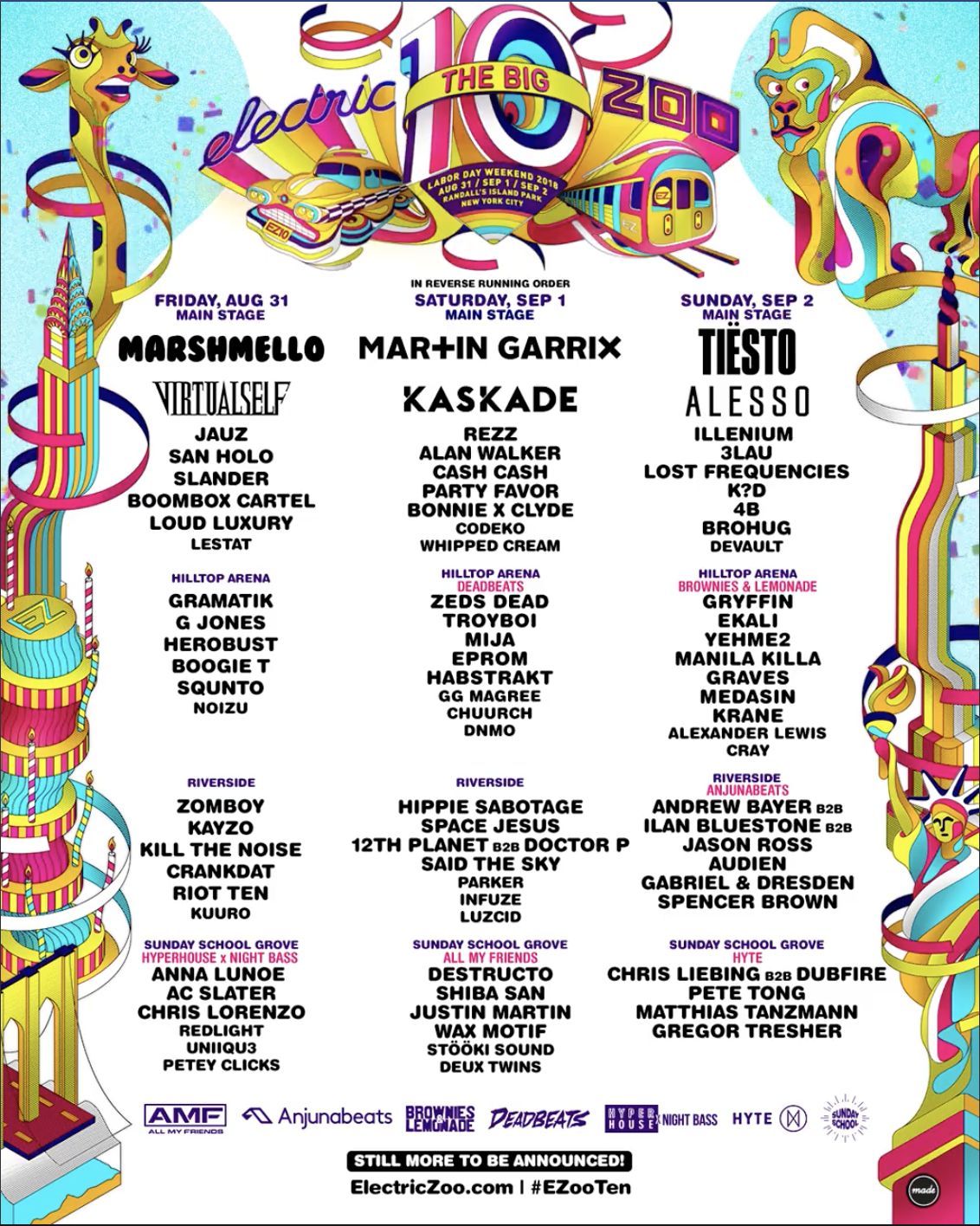 Electric Zoo 2018 Daily Lineup r/festivals