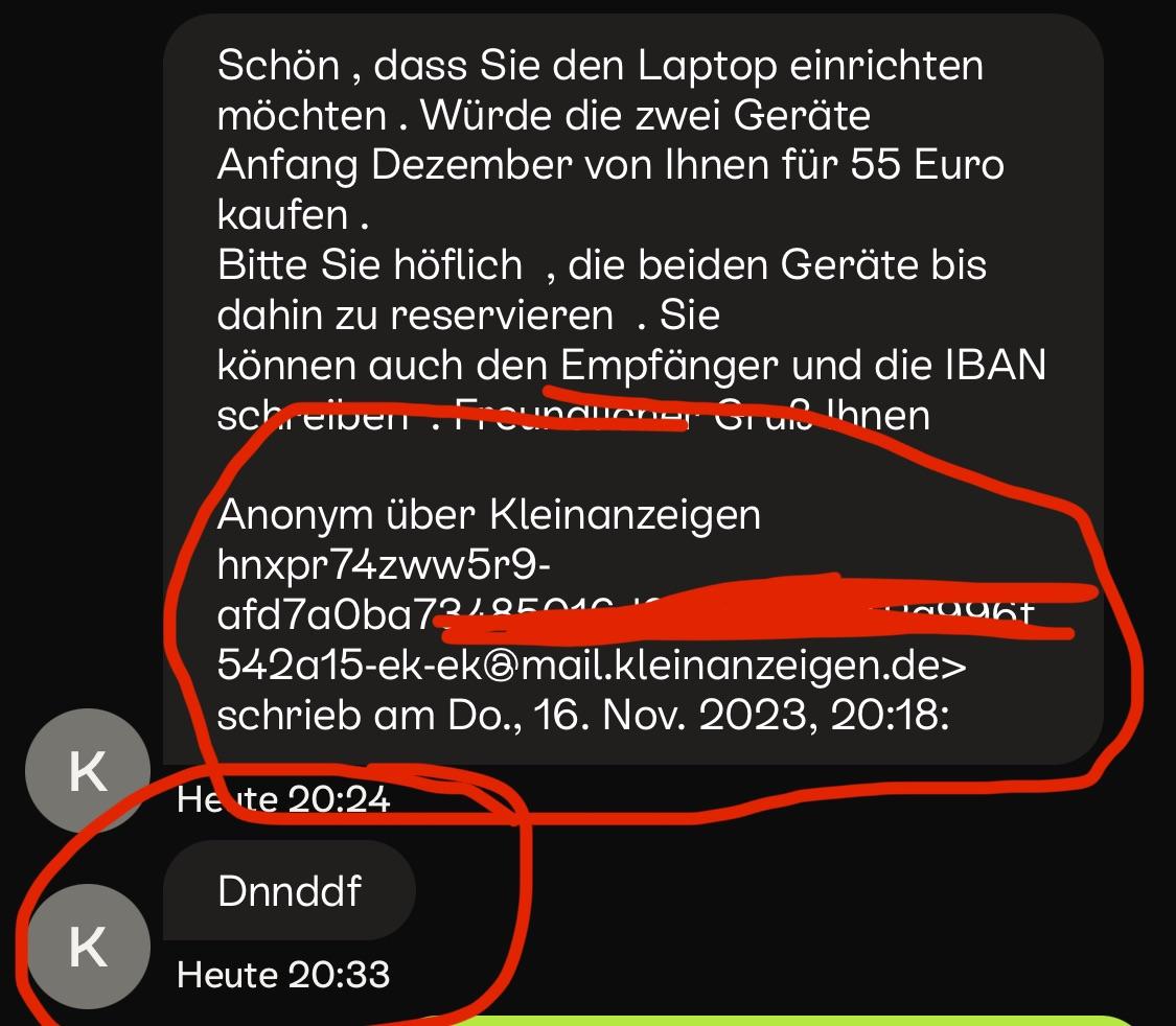Kennt ihr es wenn manchmal unter einer Nachricht von der anderen Person