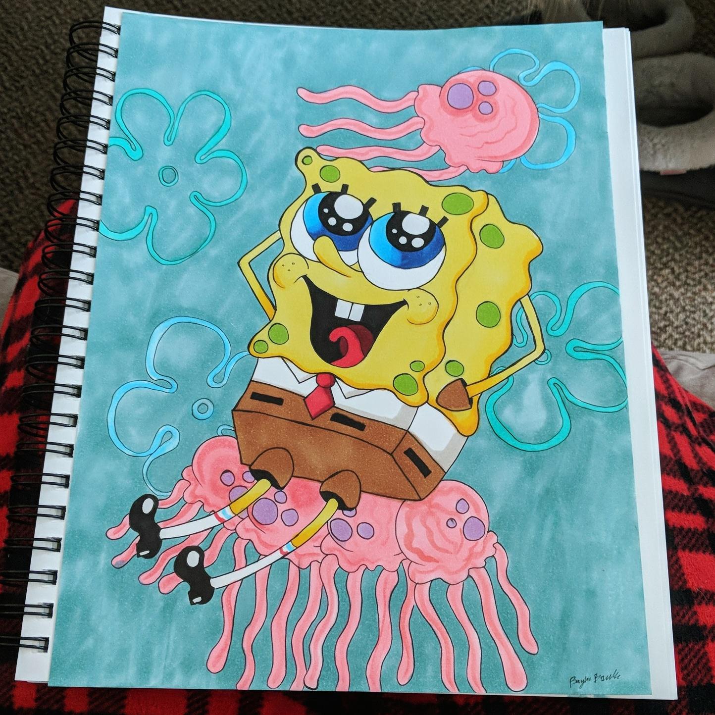 [OC] Original SpongeBob SquarePants with copic markers 😁 r/fanart