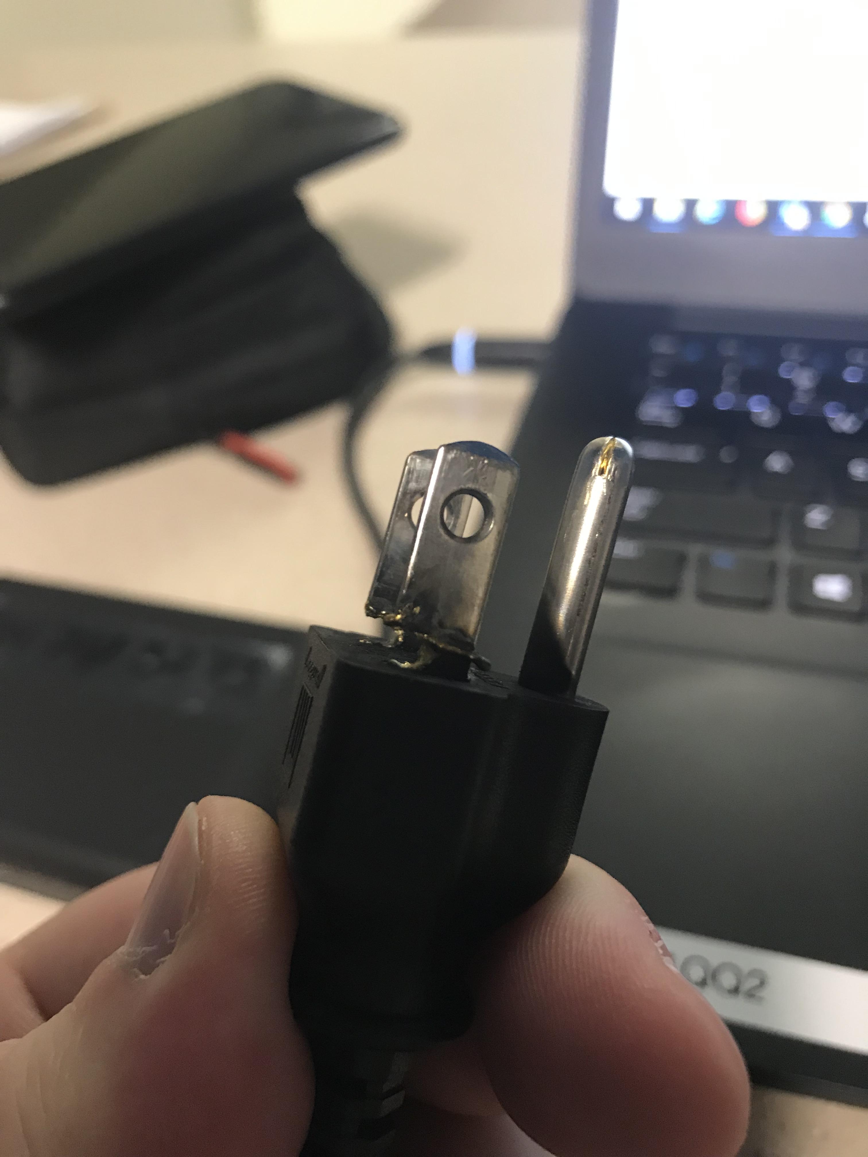 Almost electrocuted at work, RIP ac charger r/techsupportgore