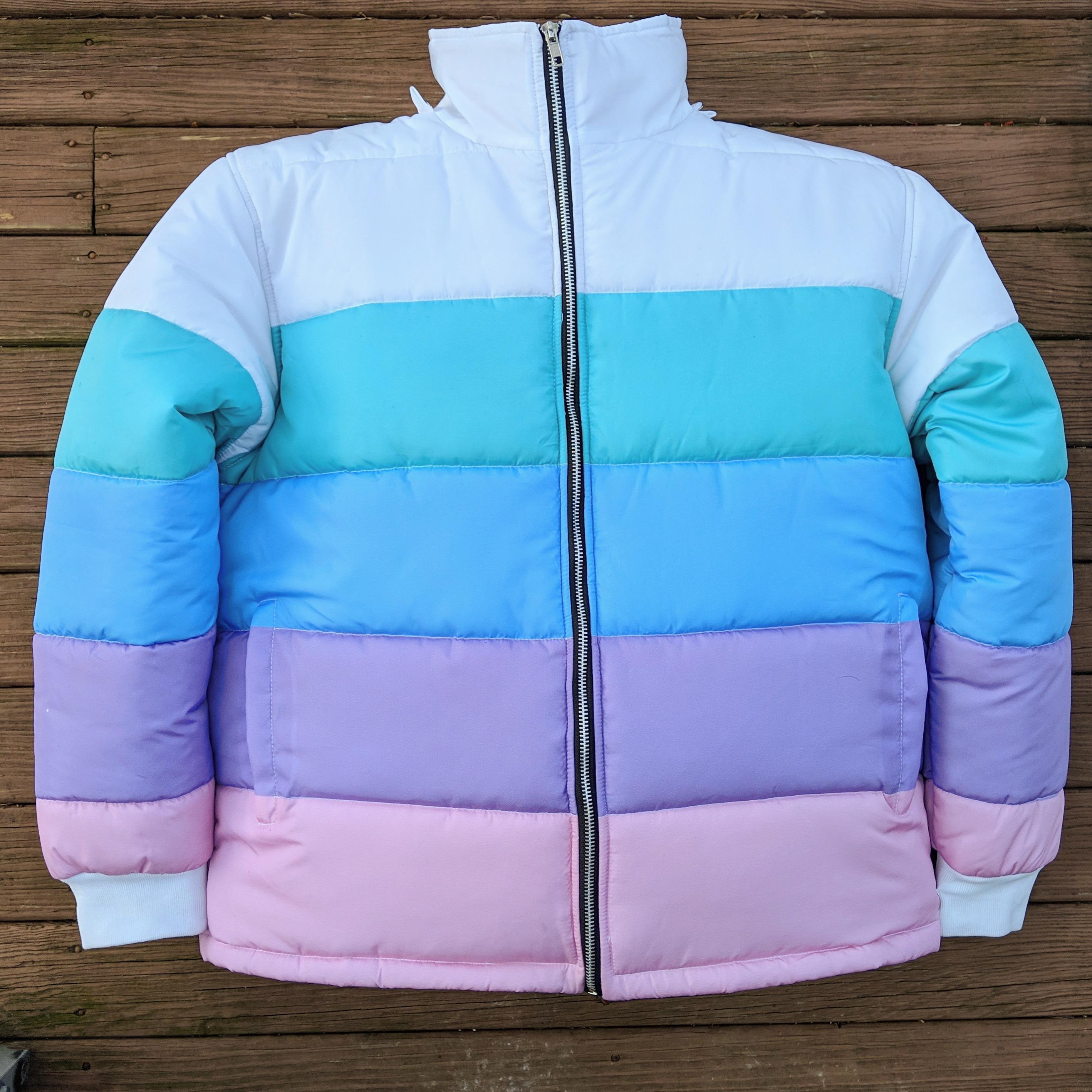 A Pastel Puffer Jacket I made for the end of winter! r/streetwearstartup