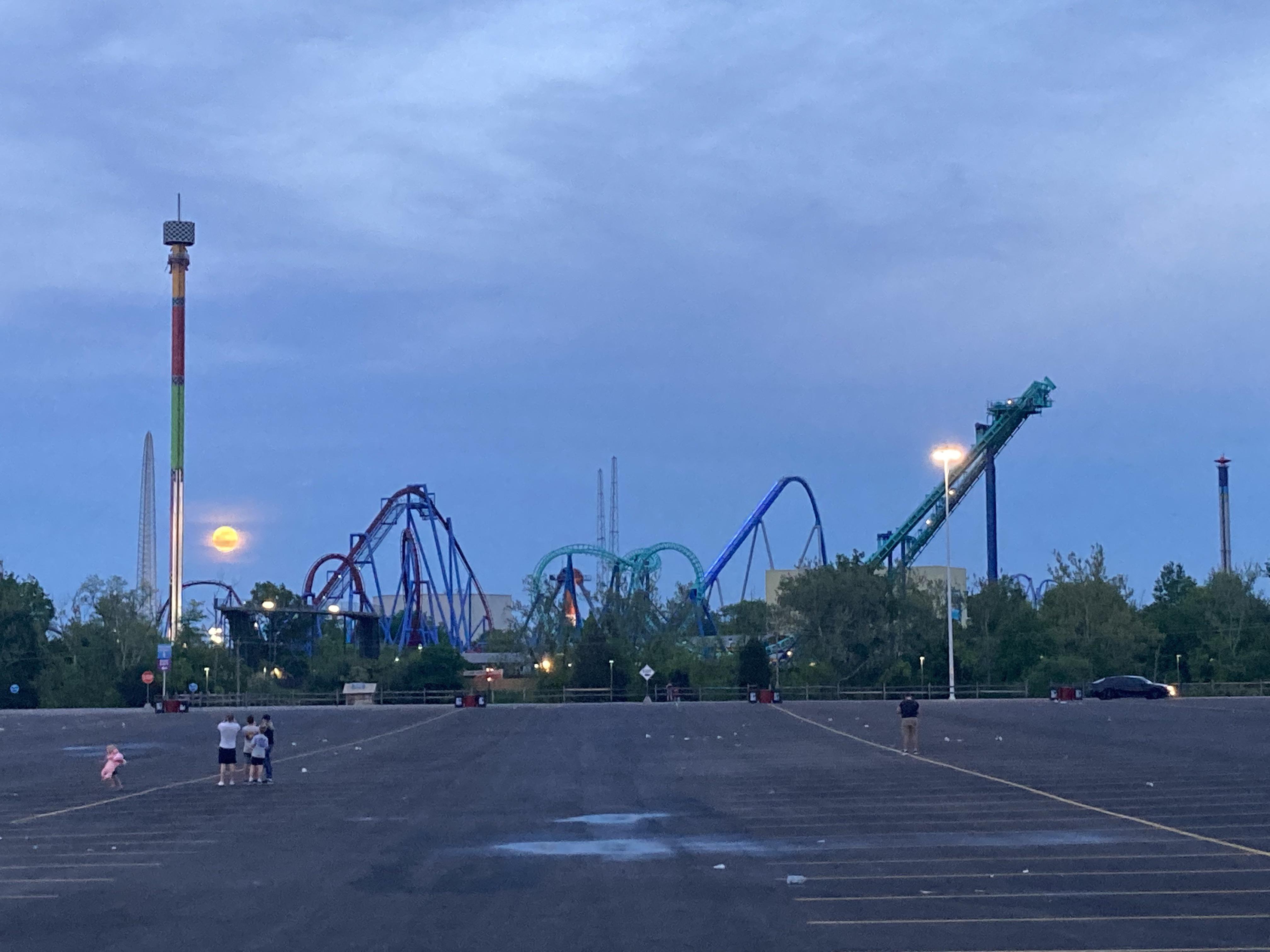 [Kings Island end of night] rollercoasters