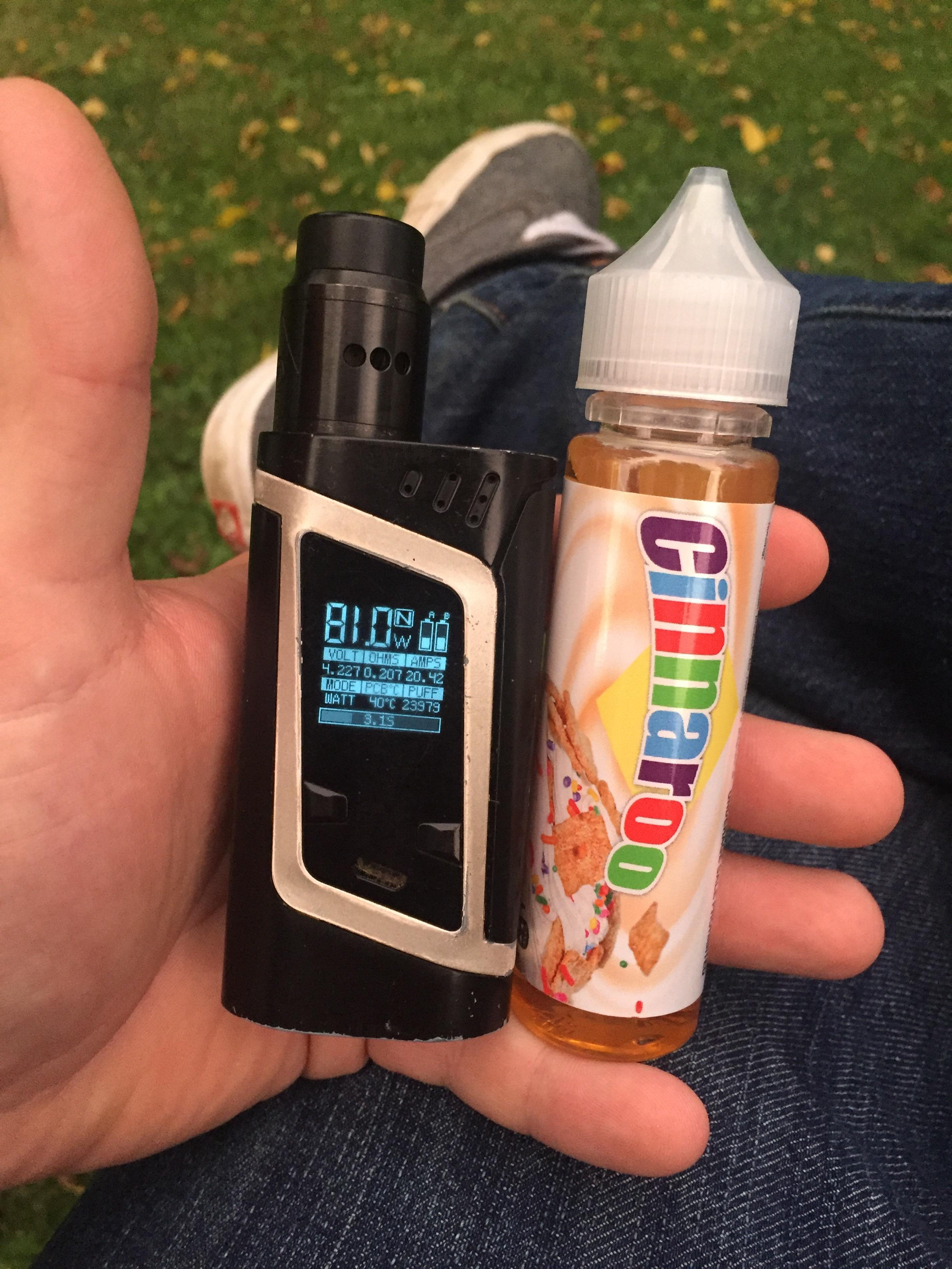 New juice handcheck. Best cinnamon flavor I've tried to date. r/Vaping