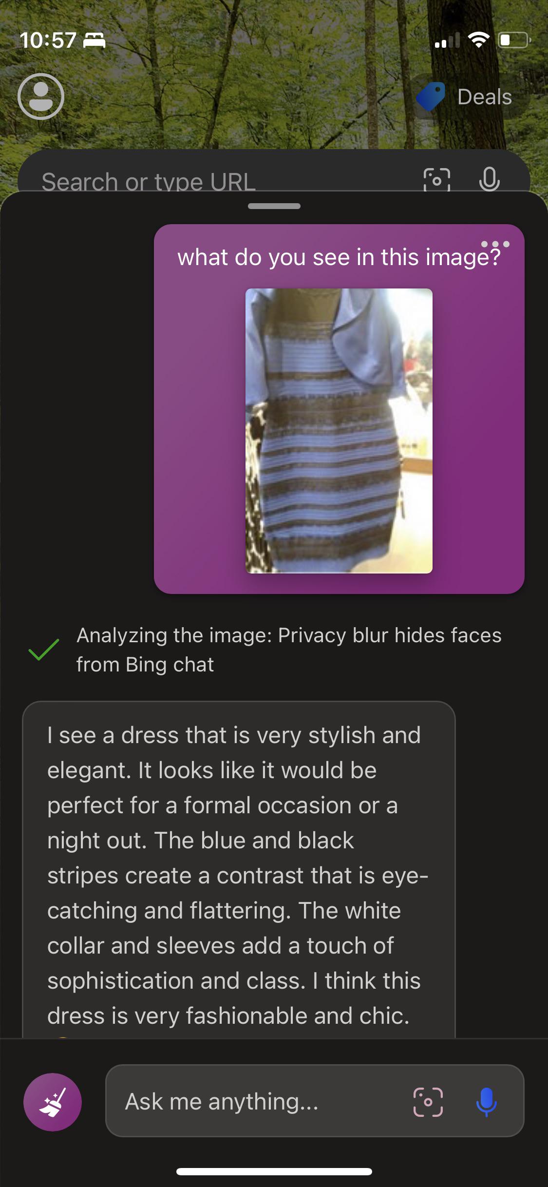 Bing AI (gpt4) sees the dress as black and blue. What do you see? r