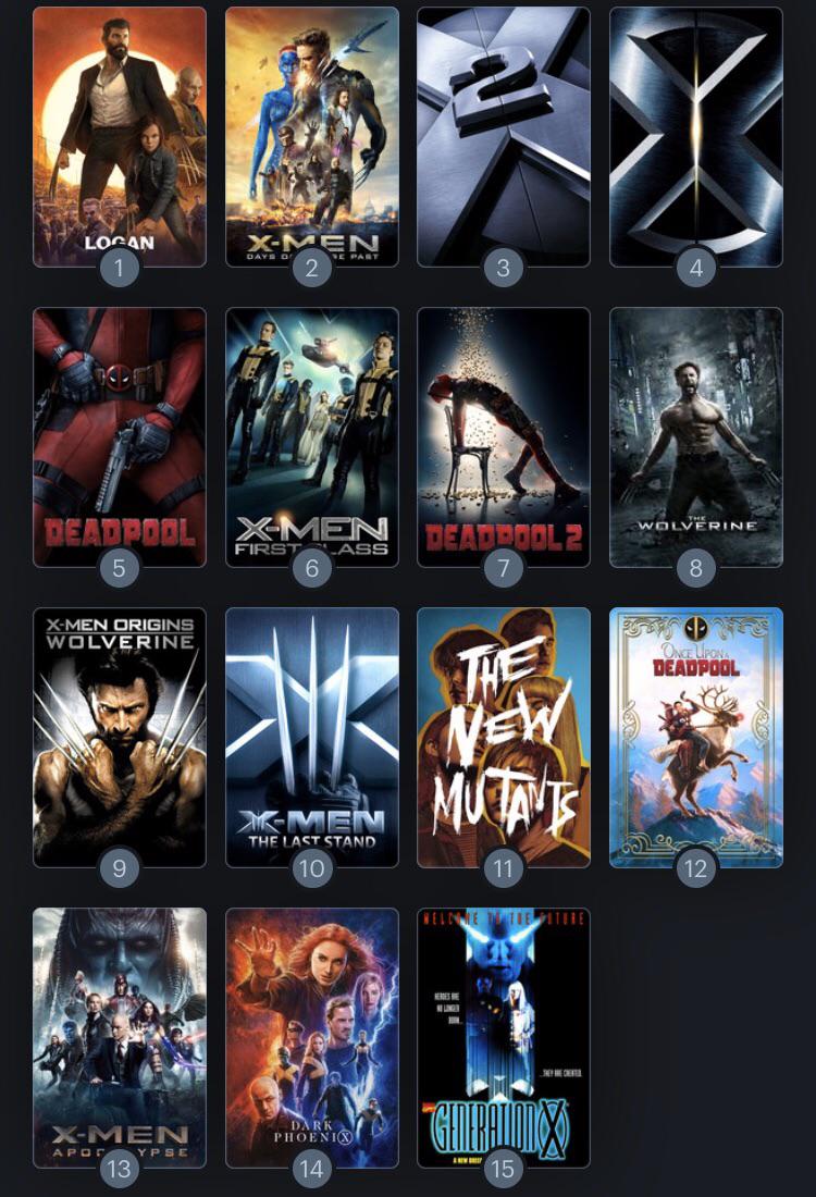 All 15 (sort of) XMen movies ranked r/xmen