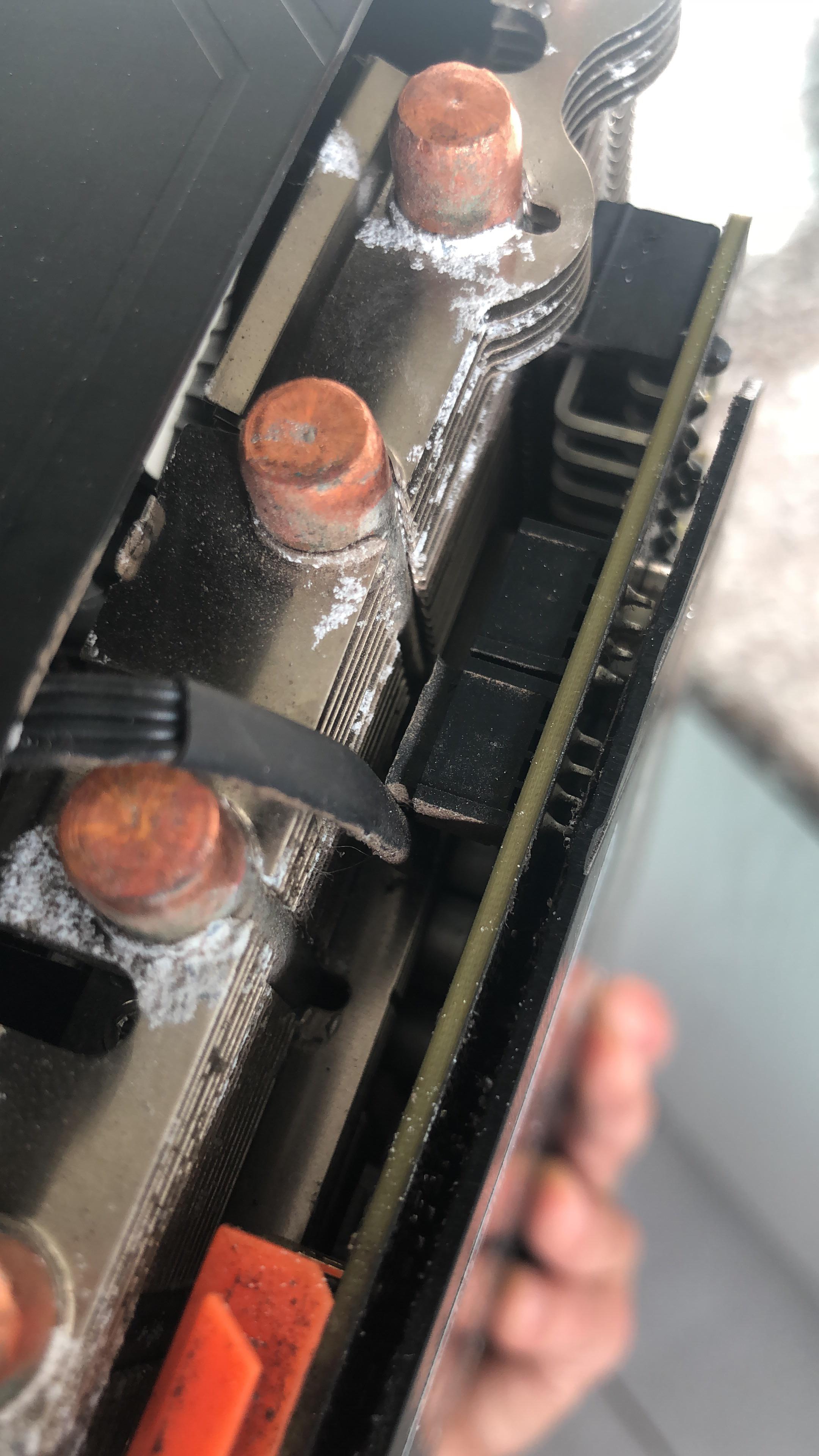 Just joined the PCM. But my second hand GPU has this corroded look on the heat sink. What should