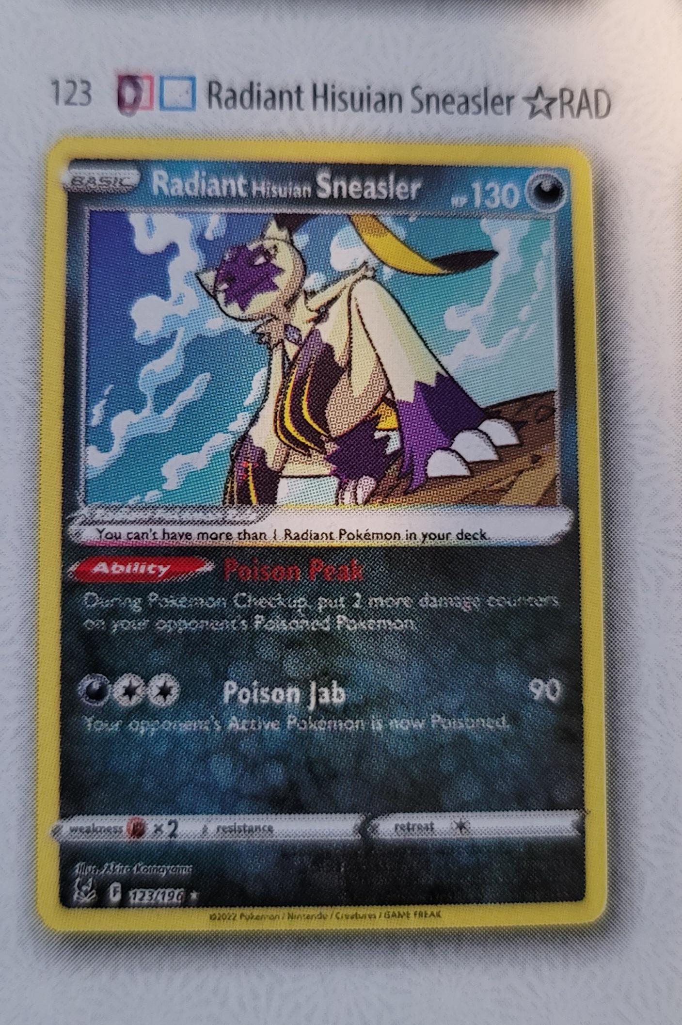 reverse holo radiant hisuian sneasler? r/PokemonTCG