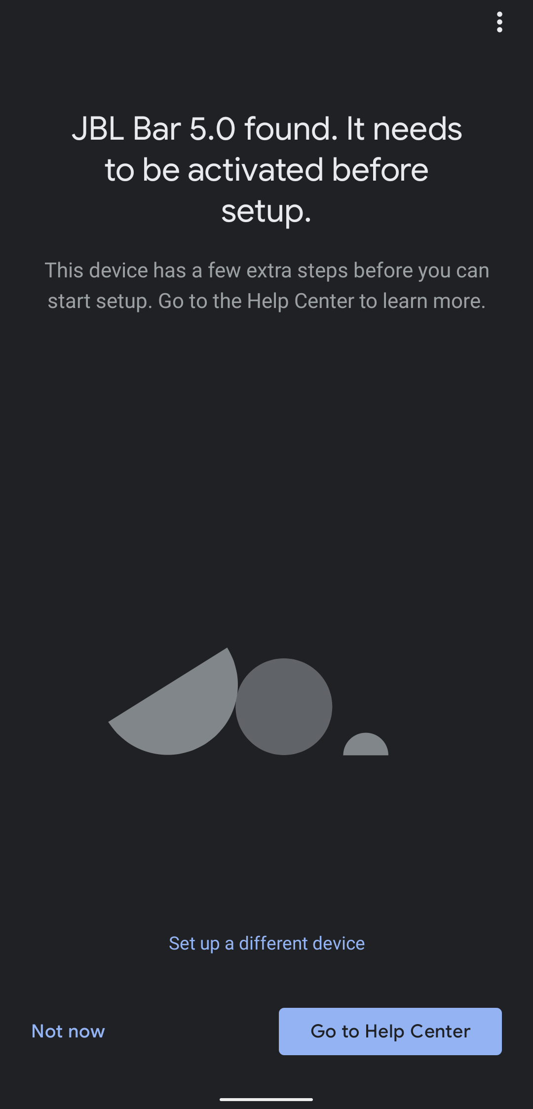 Trying to set up JBL 5.0 Soundbar on Google Home and get this message