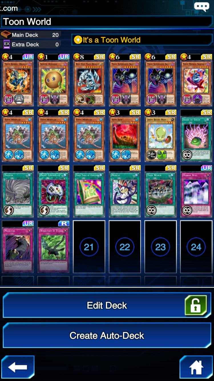 Solid Toon deck I've been running. Hoping for more Toon support