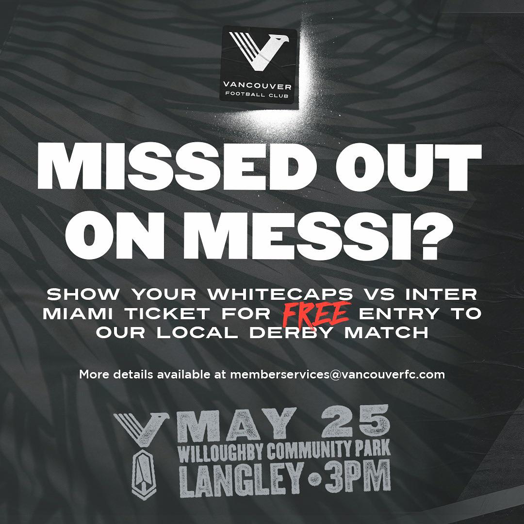 Free Entry to Vancouver FC vs Pacific FC Saturday May 25 LEC for