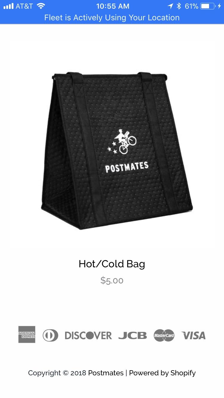 They changed the replacement bag to 5 r/postmates