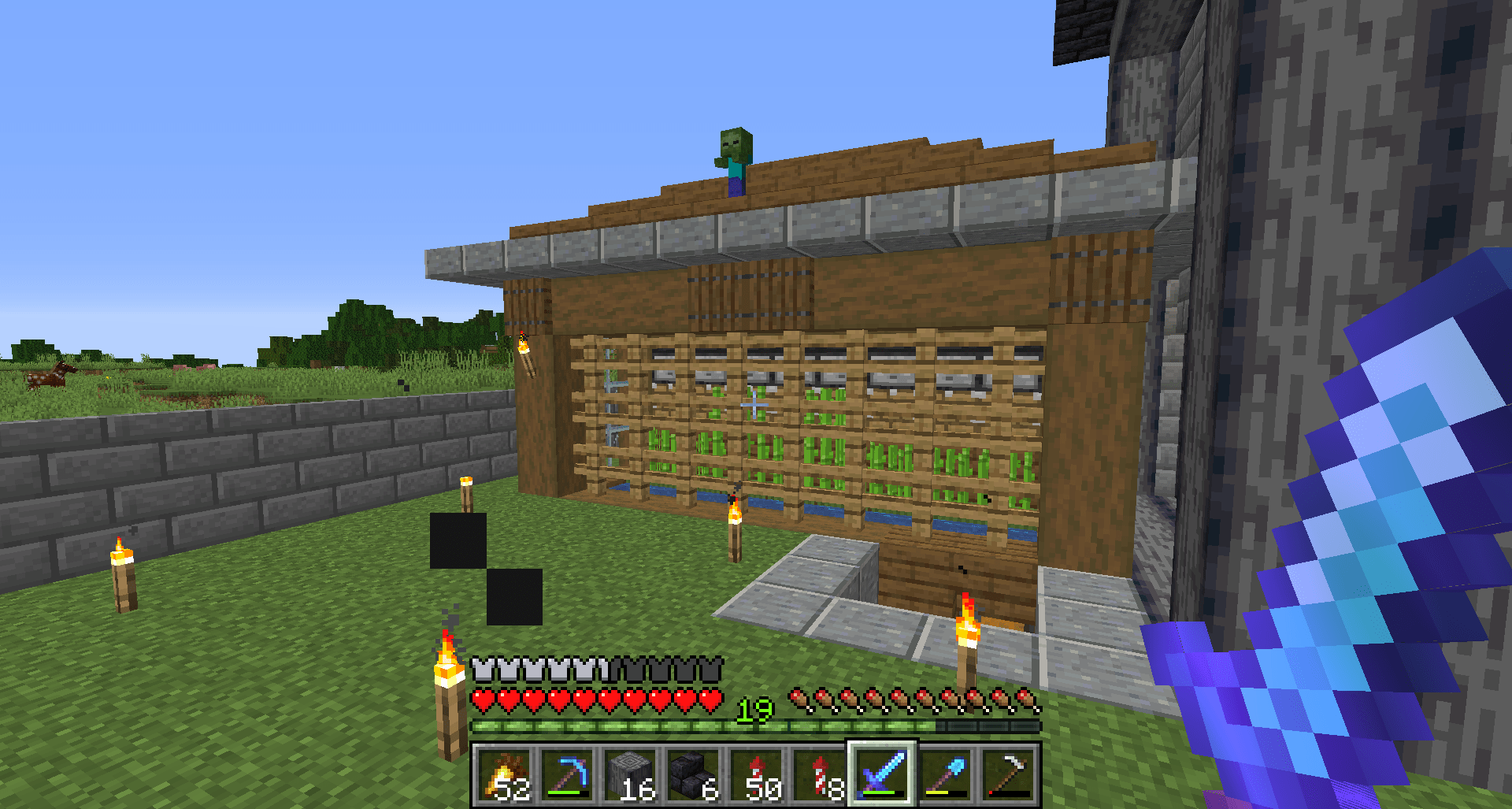 For some reason a frozen baby zombie appeared on my roof and did not