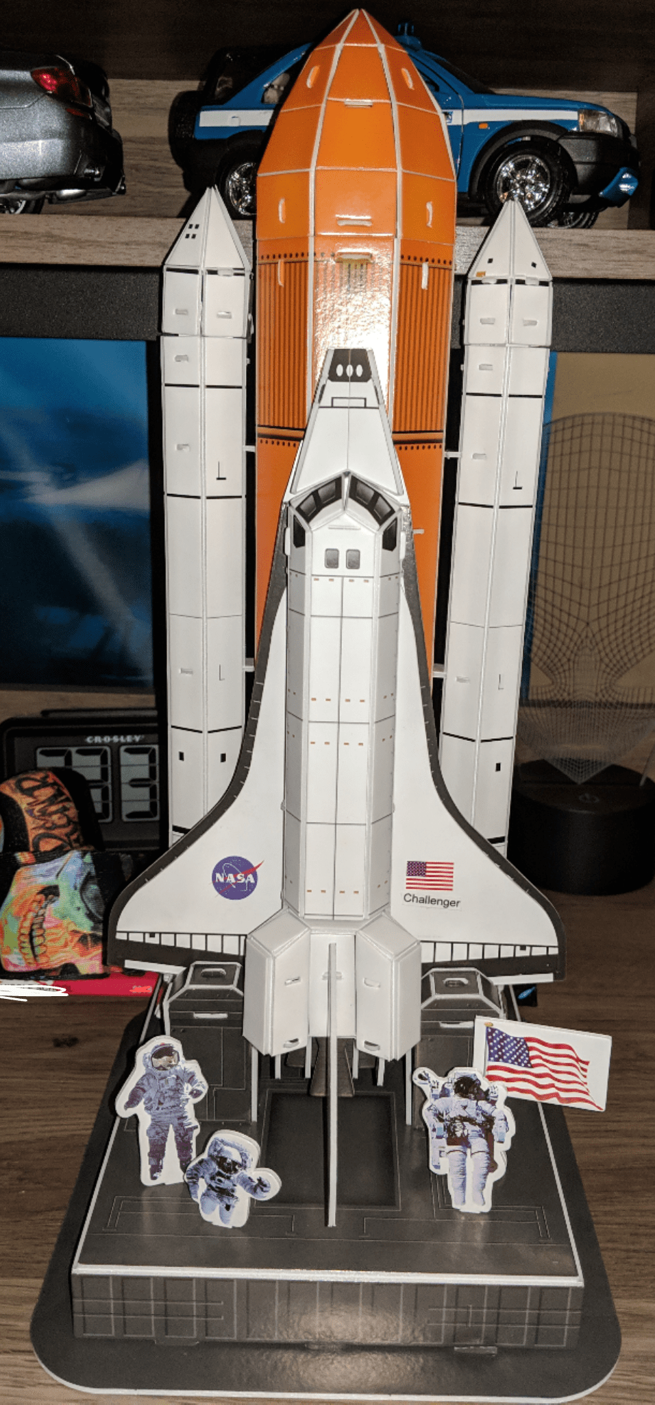 Incredibly detailed cardboard space shuttle Challenger and launch