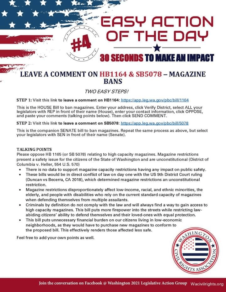 Washington State Looks to Ban Open Carry, ‘Large Capacity’ Magazines