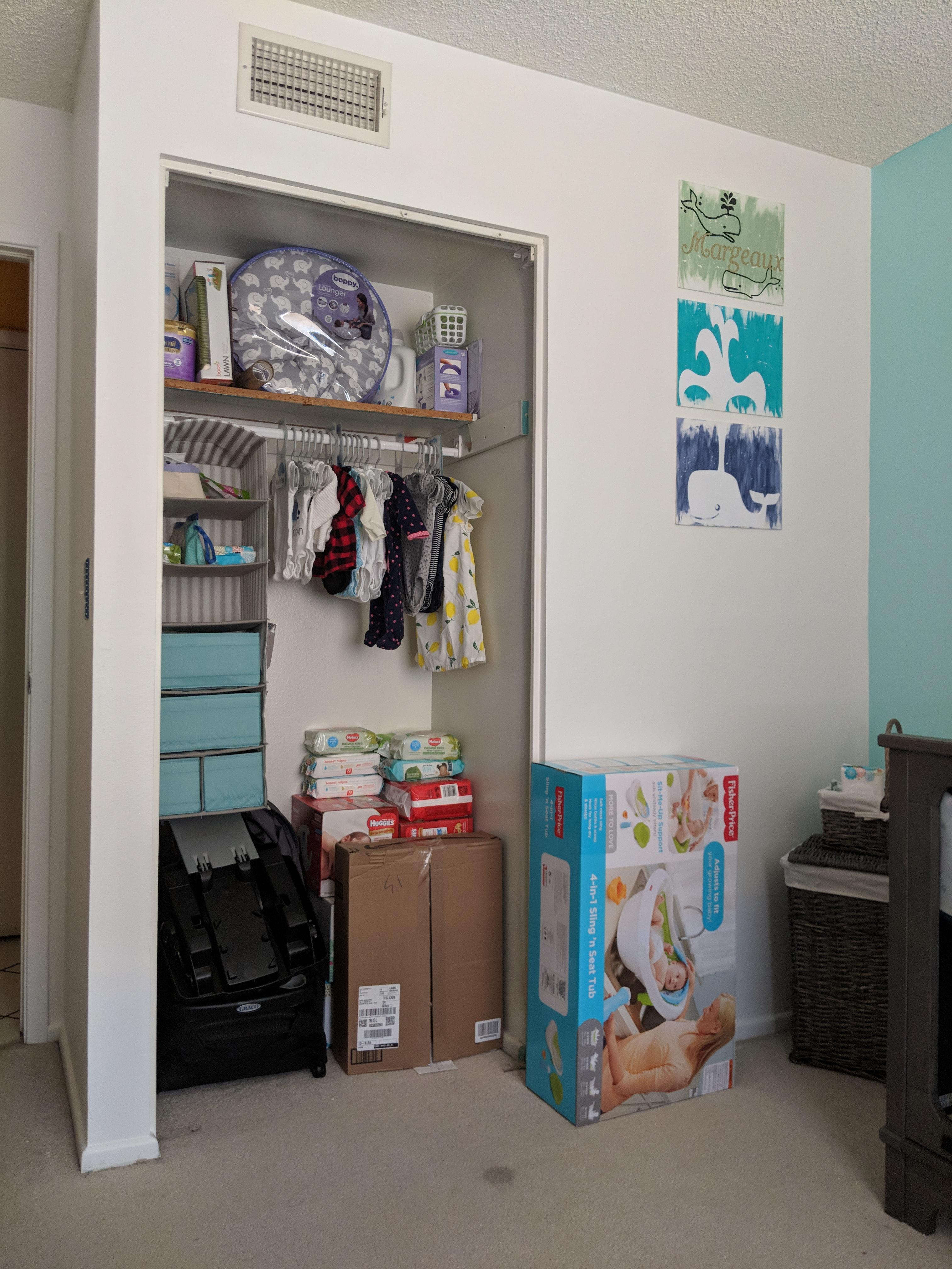 Baby nursery closet door was removed by previous owner