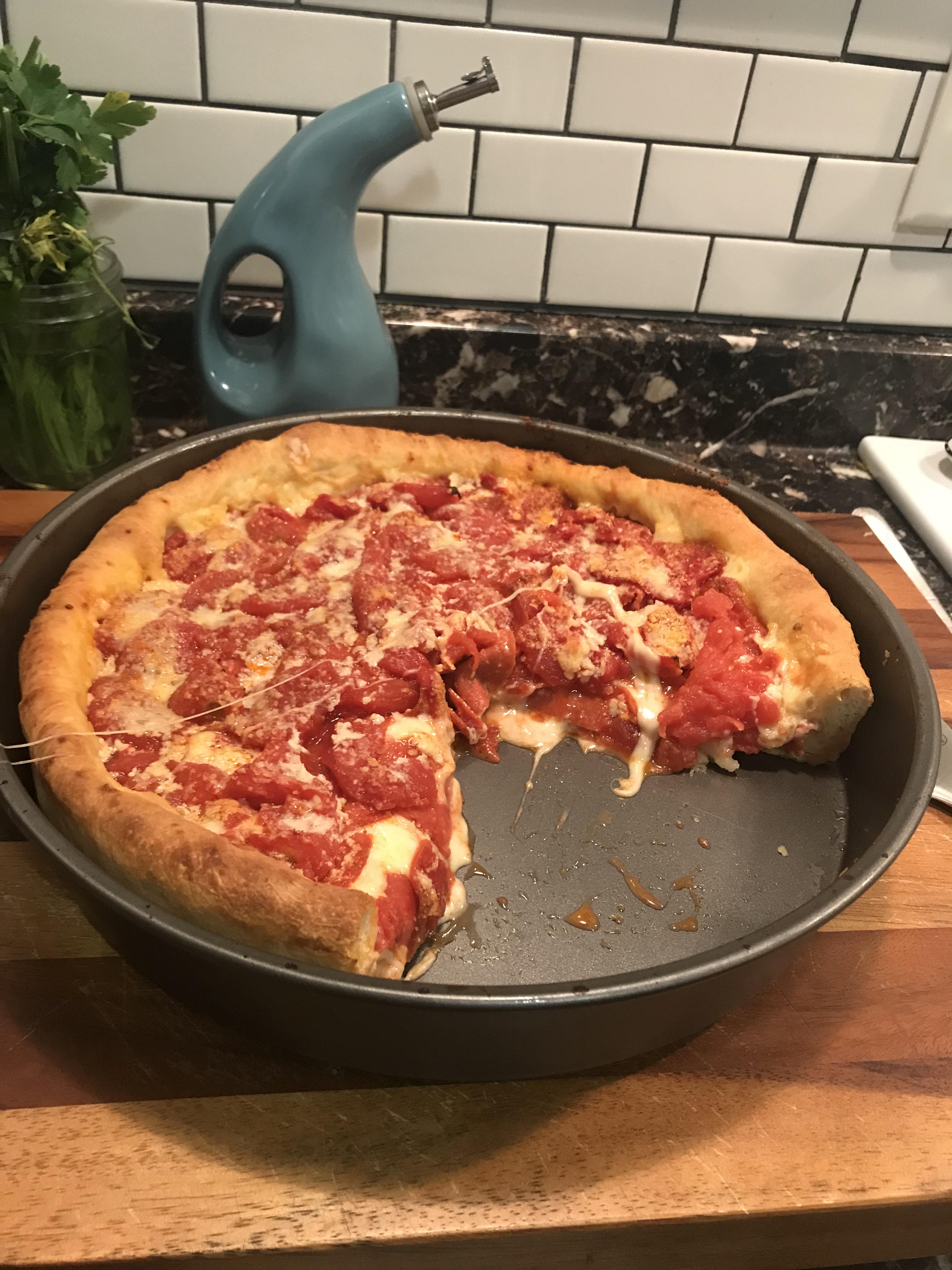 [Homemade] Chicagostyle deep dish pizza r/food