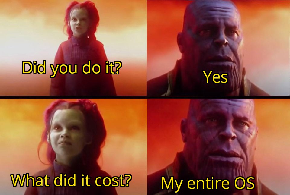 When you run "sudo rm rf" r/linuxmasterrace