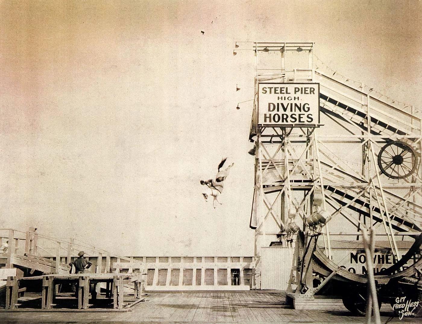 Horse diving was a thing back in 1800s (Link in comments) r