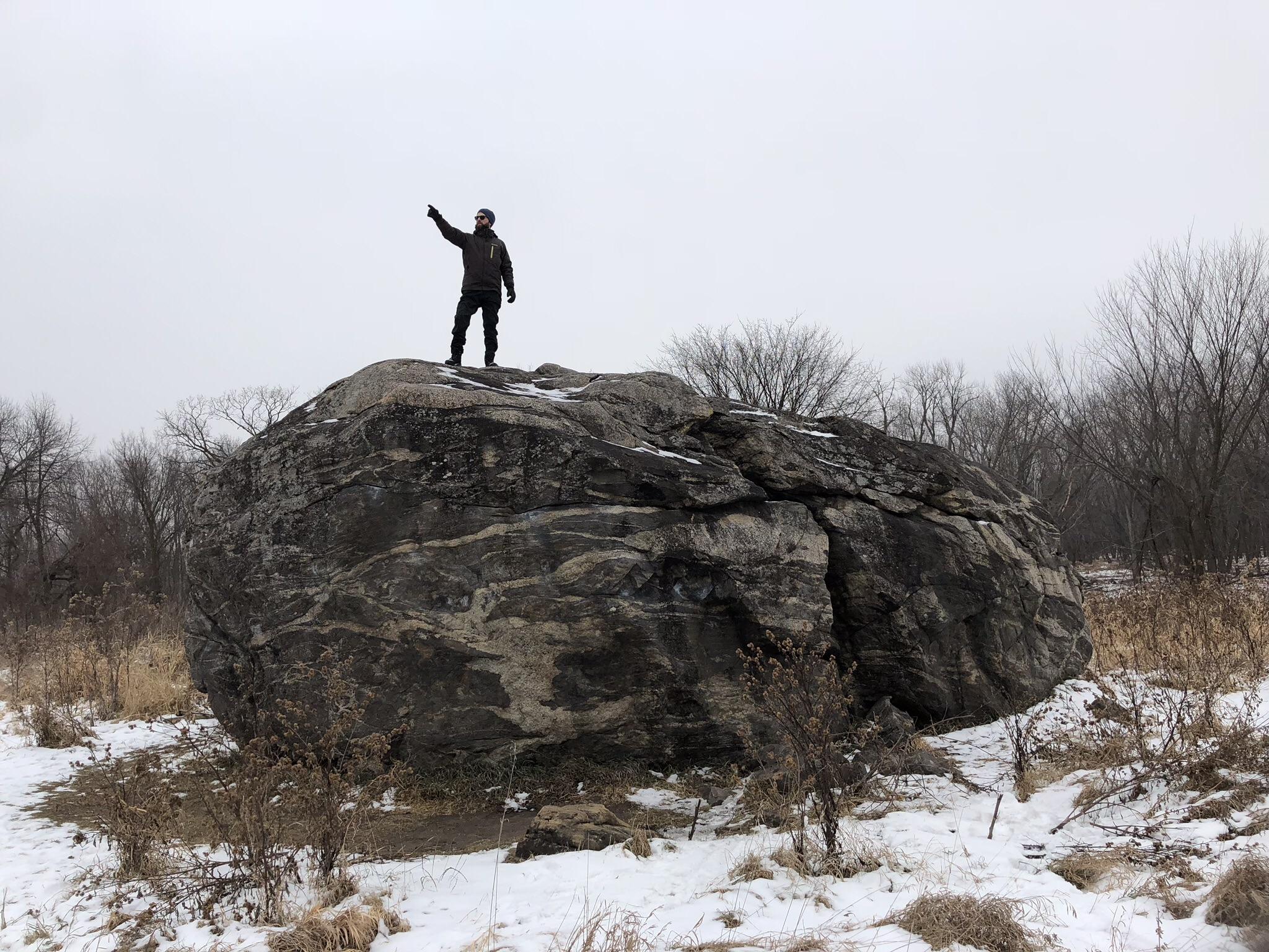 You can find this fantastic “glacial erratic” on an awesome hike in the