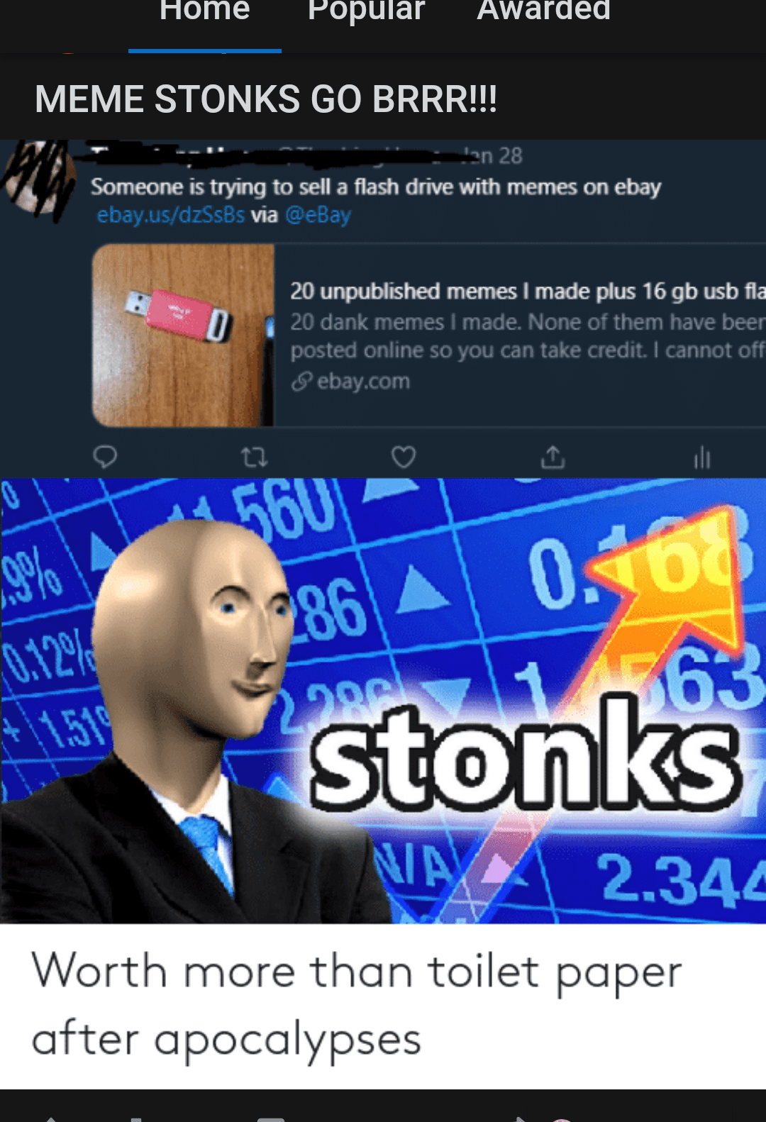 Funny stocks meme toilet paper!