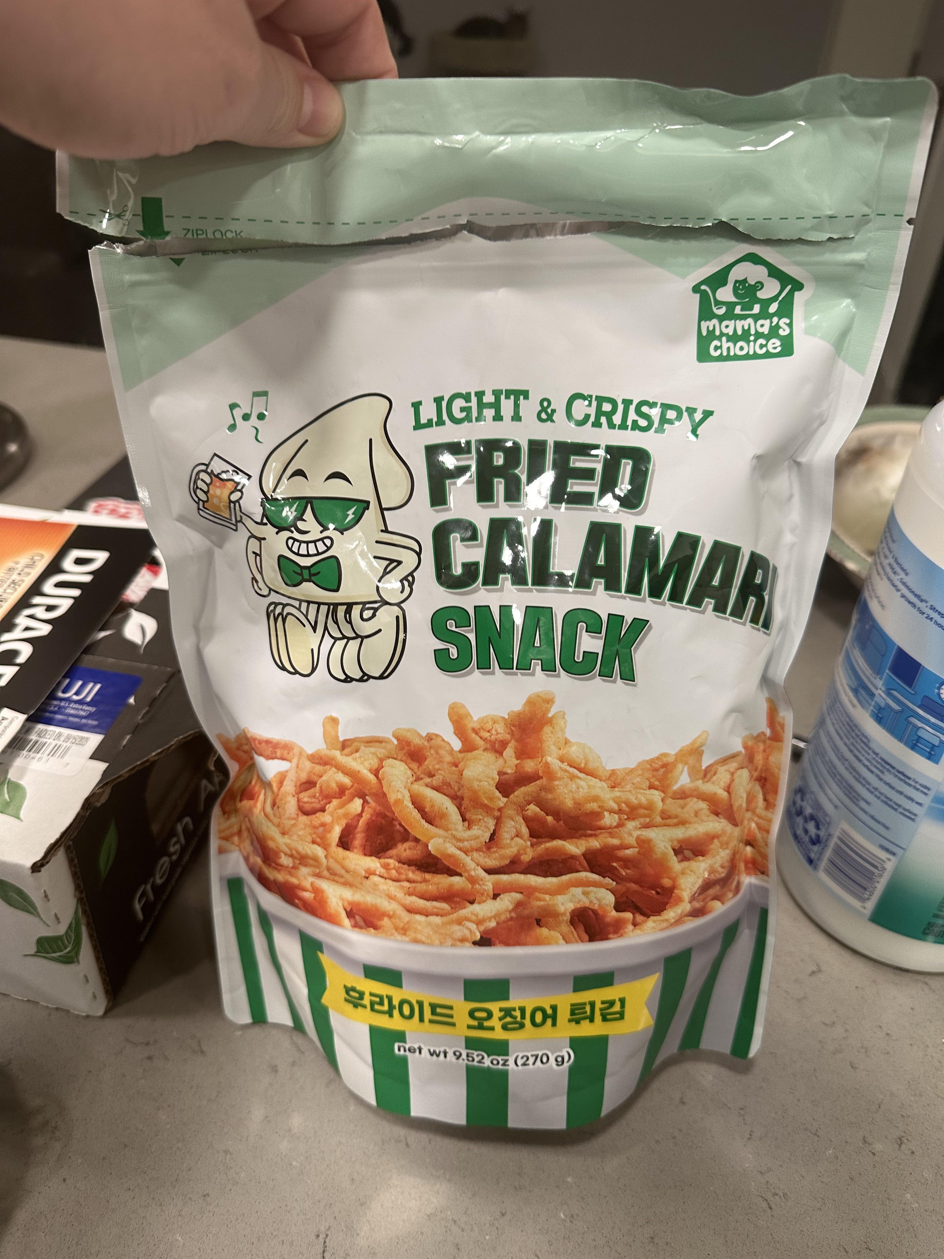 The crispy calamari snacks are so delicious! 10/10 would buy again! r