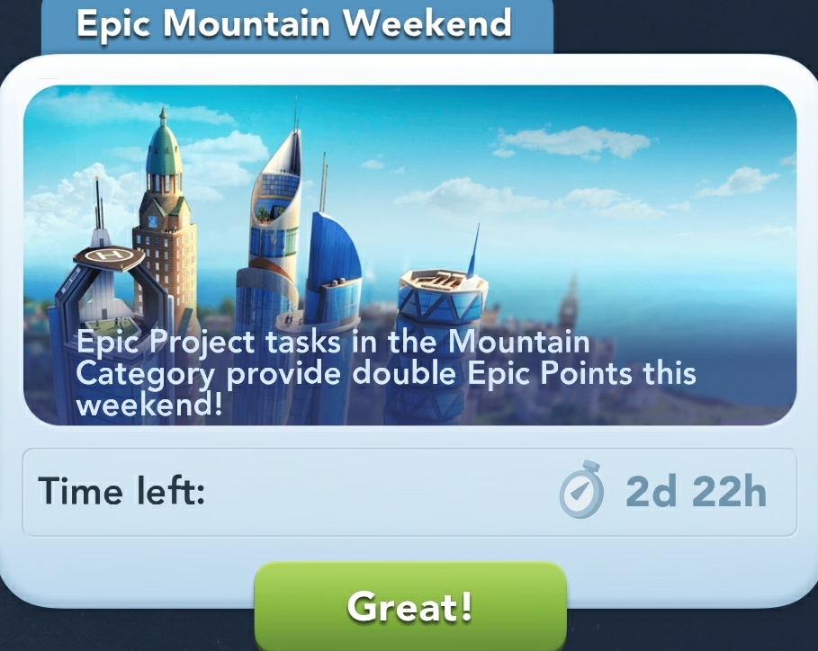 Epic Mountain Weekend event started. r/SCBuildIt