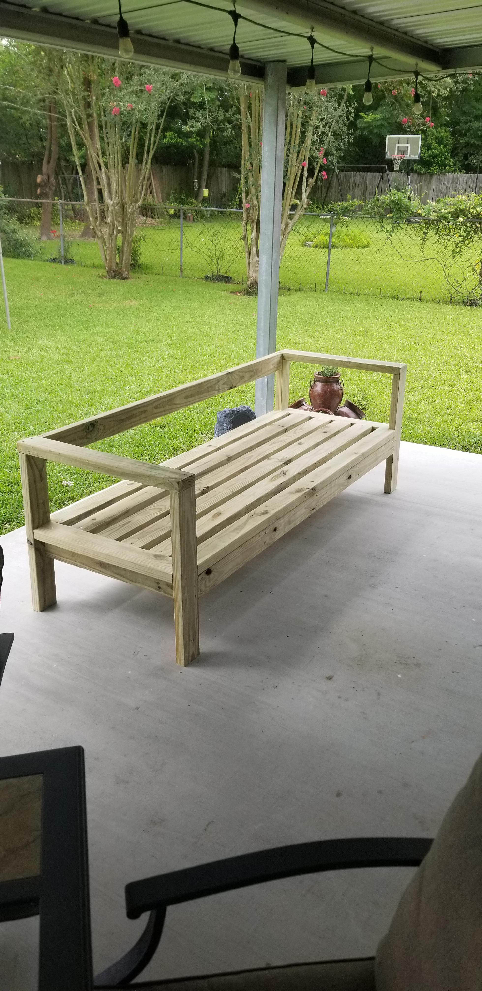 My Outdoor 2x4 sofa from Ana Whites' tutorial. r/woodworking