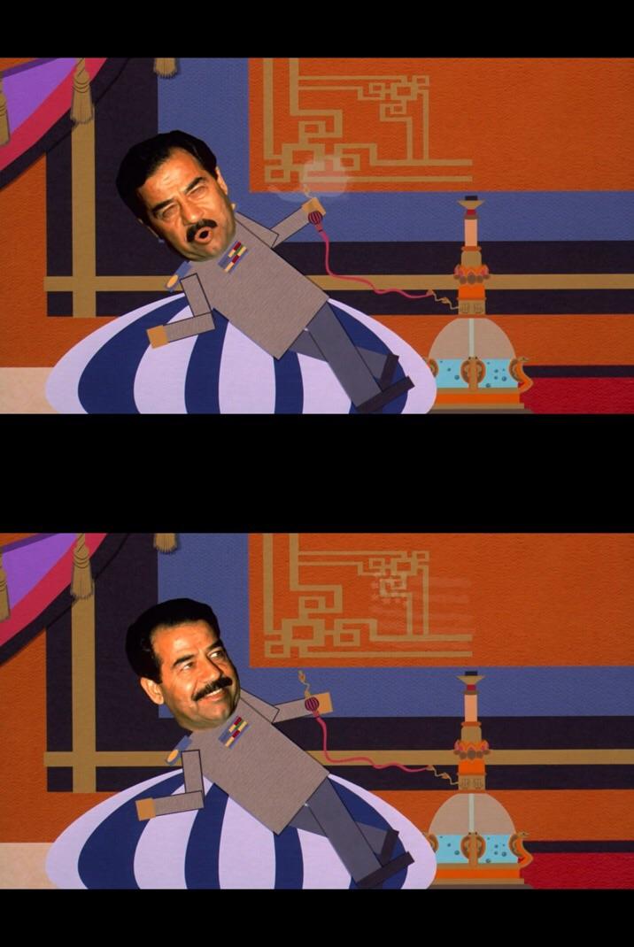 In South Park Bigger, Longer & Uncut, during I Can Change, Saddam
