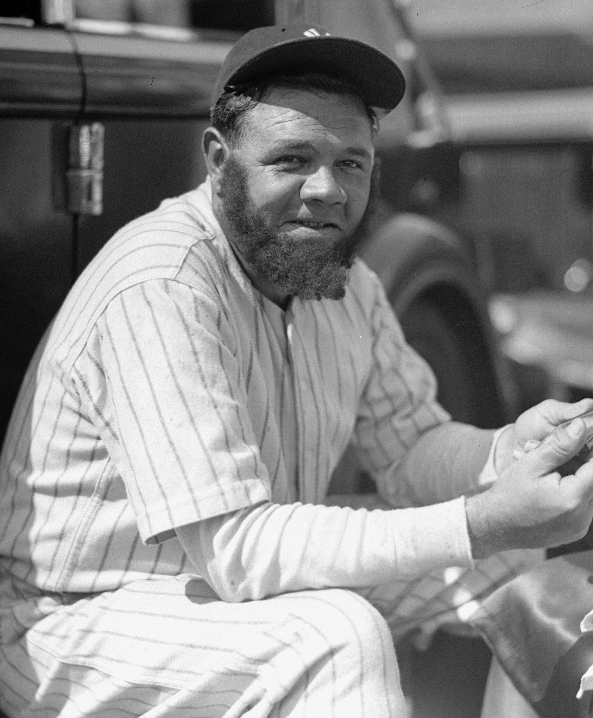Babe Ruth donned whiskers for an exhibition game with the House of