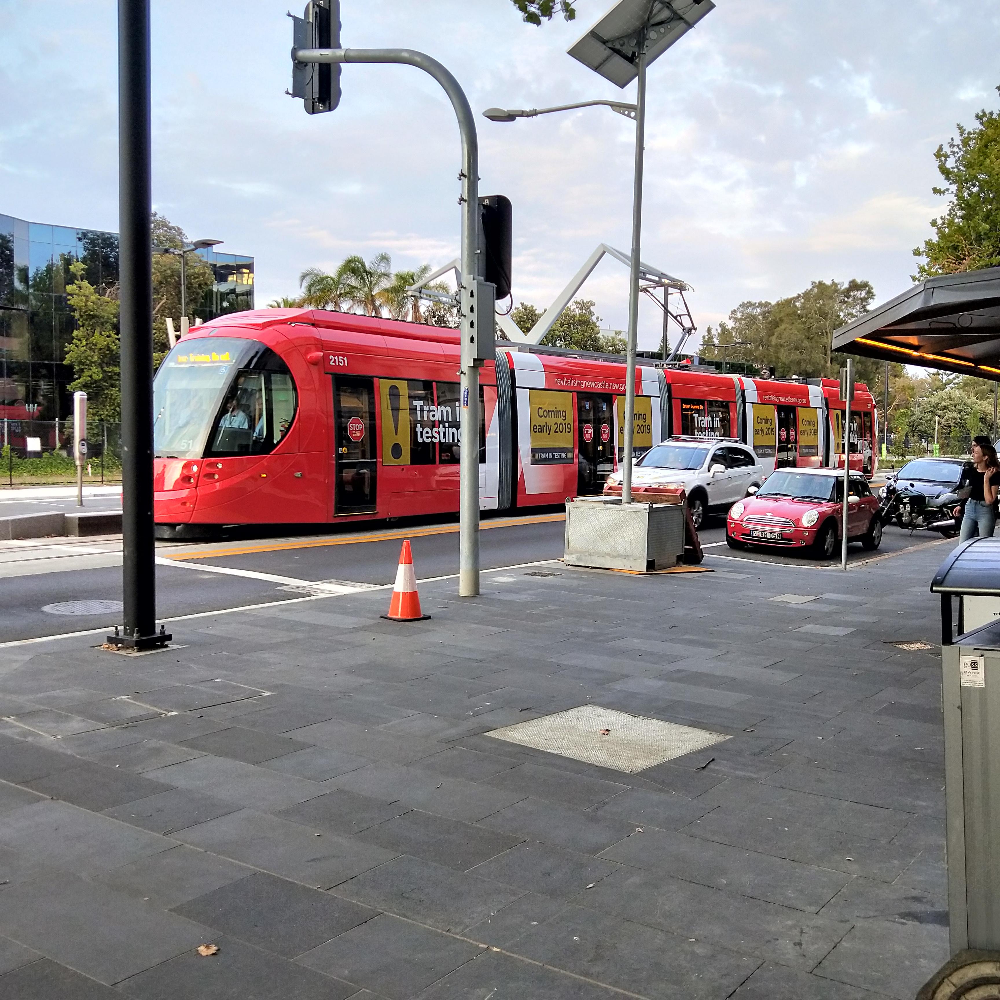 Newcastle's brand new batterycharged tram. They should have used this