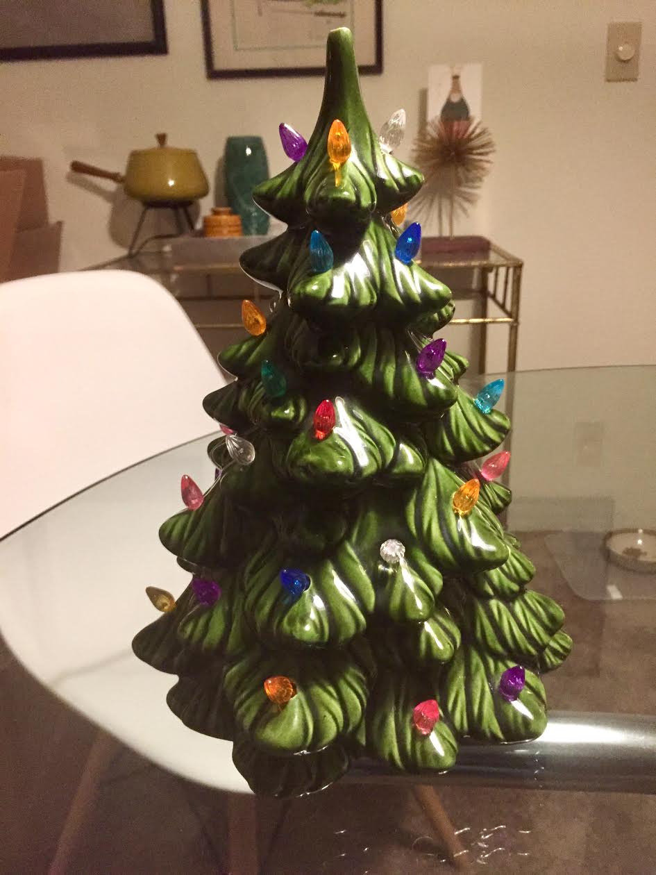Thrifted this cool ceramic Christmas tree the other day. Just in time