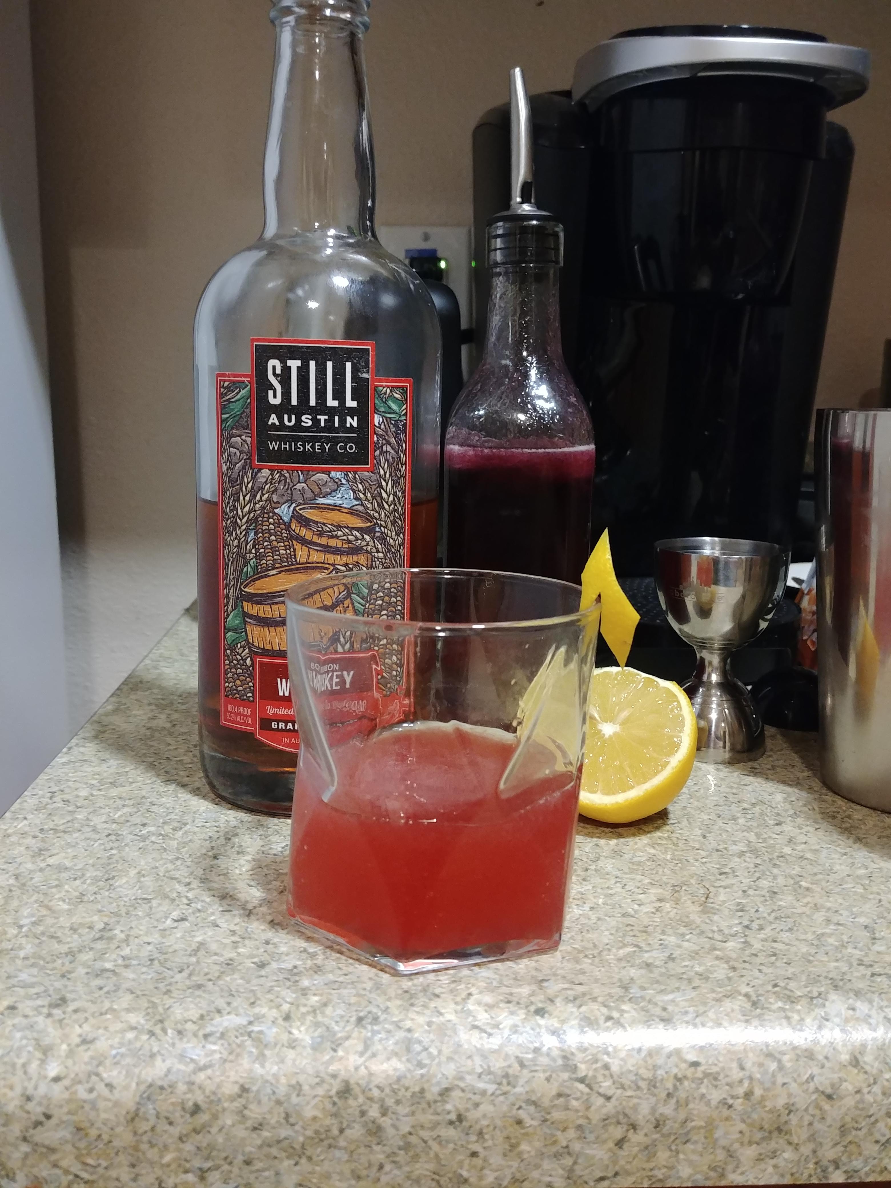 A Blackberry whiskey sour. r/cocktails