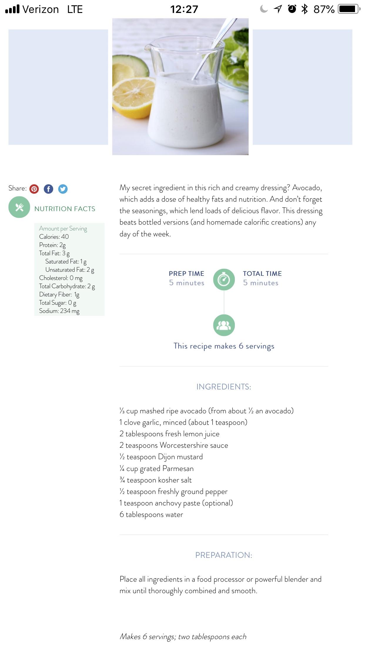 Half the calories of traditional Caesar dressing!! r/1200isplenty