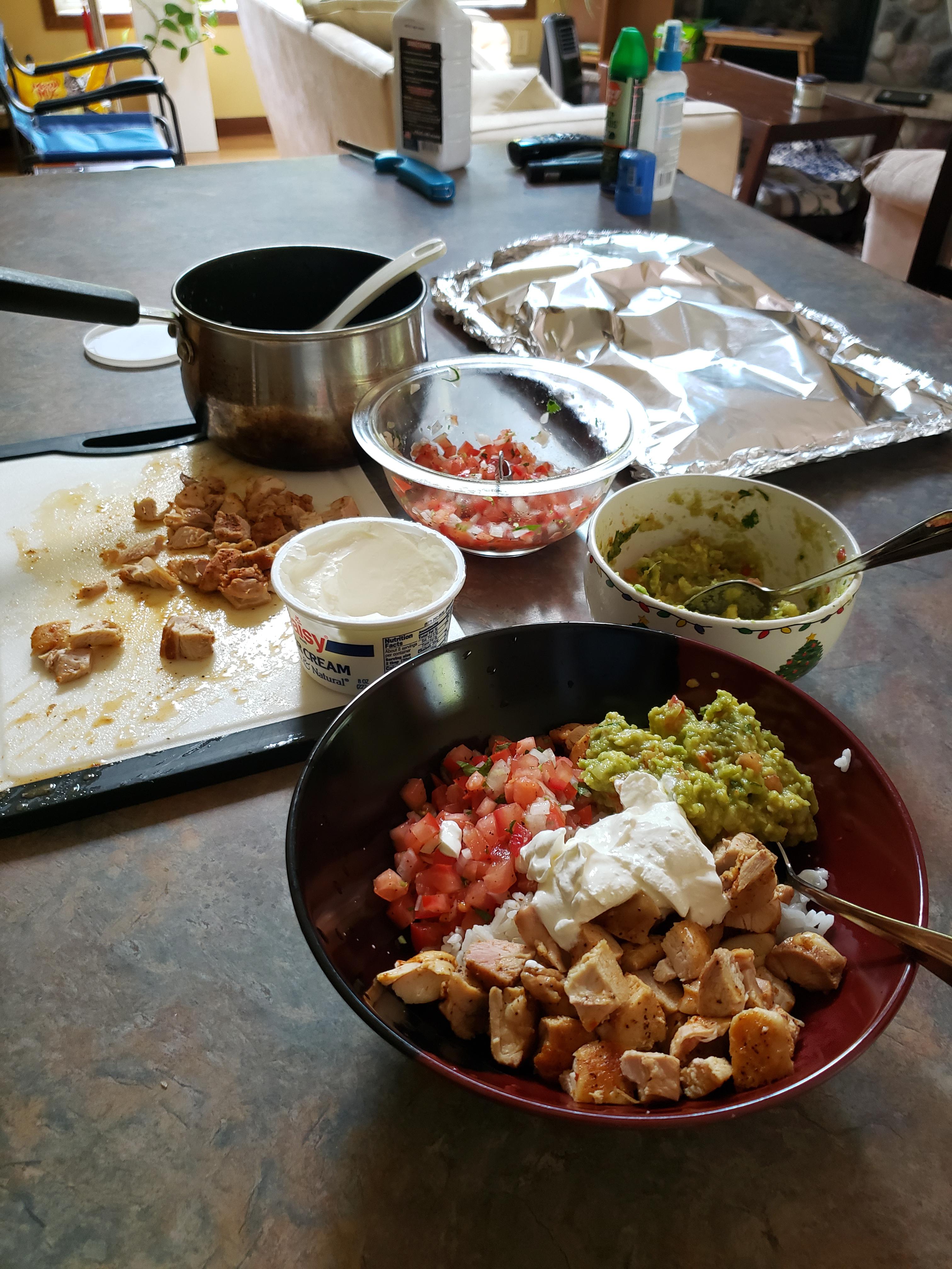 I tried making a chipotle burrito bowl at home tonightsdinner