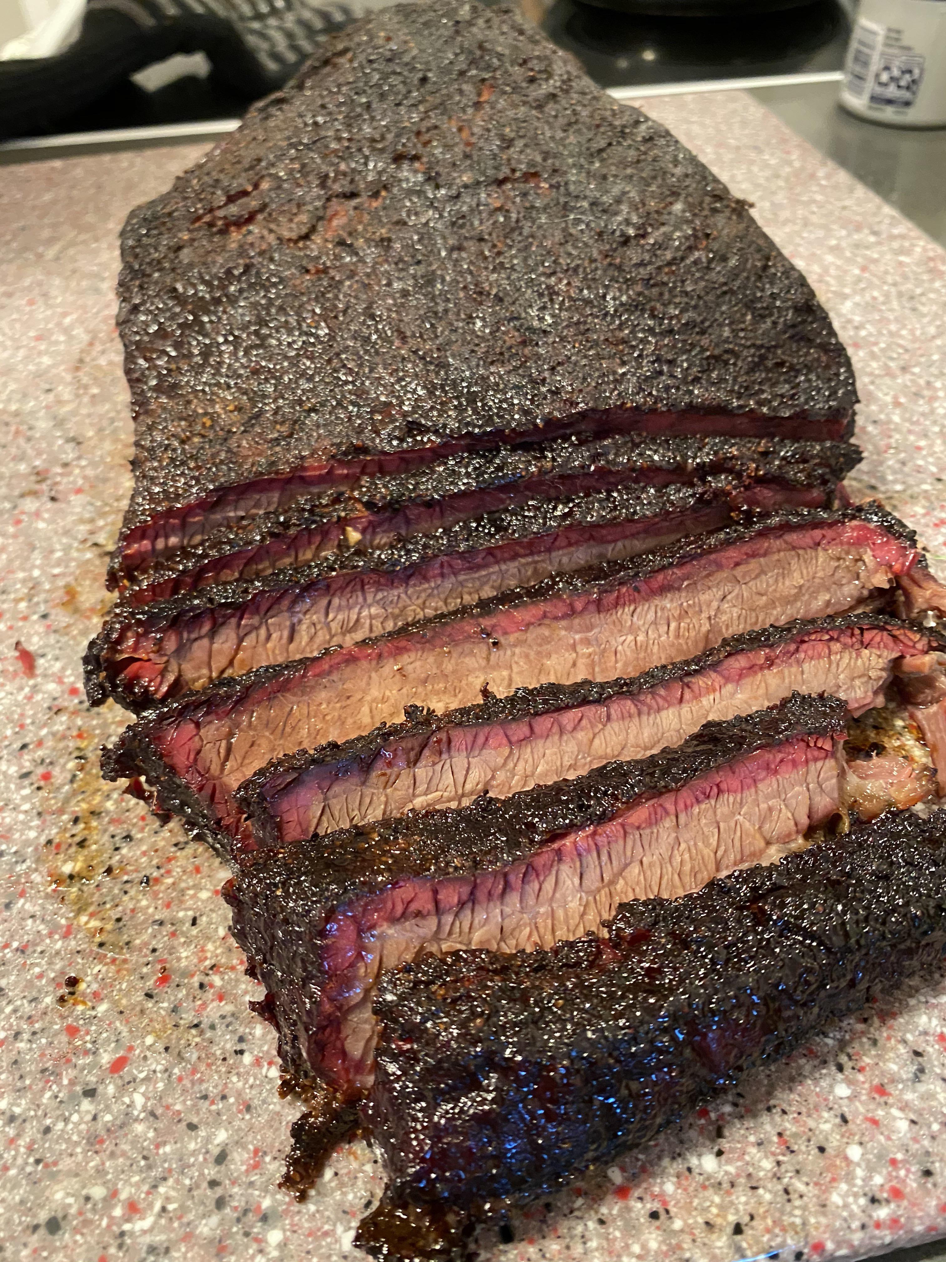 [homemade] Salt and Pepper Texas style brisket on a pellet smoker r/food