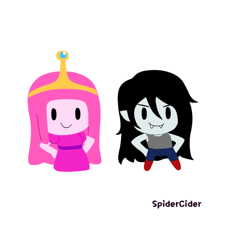 Helltaker sets his sights on the land of Ooo and the cute pair Marceline and Princess Bubblegum