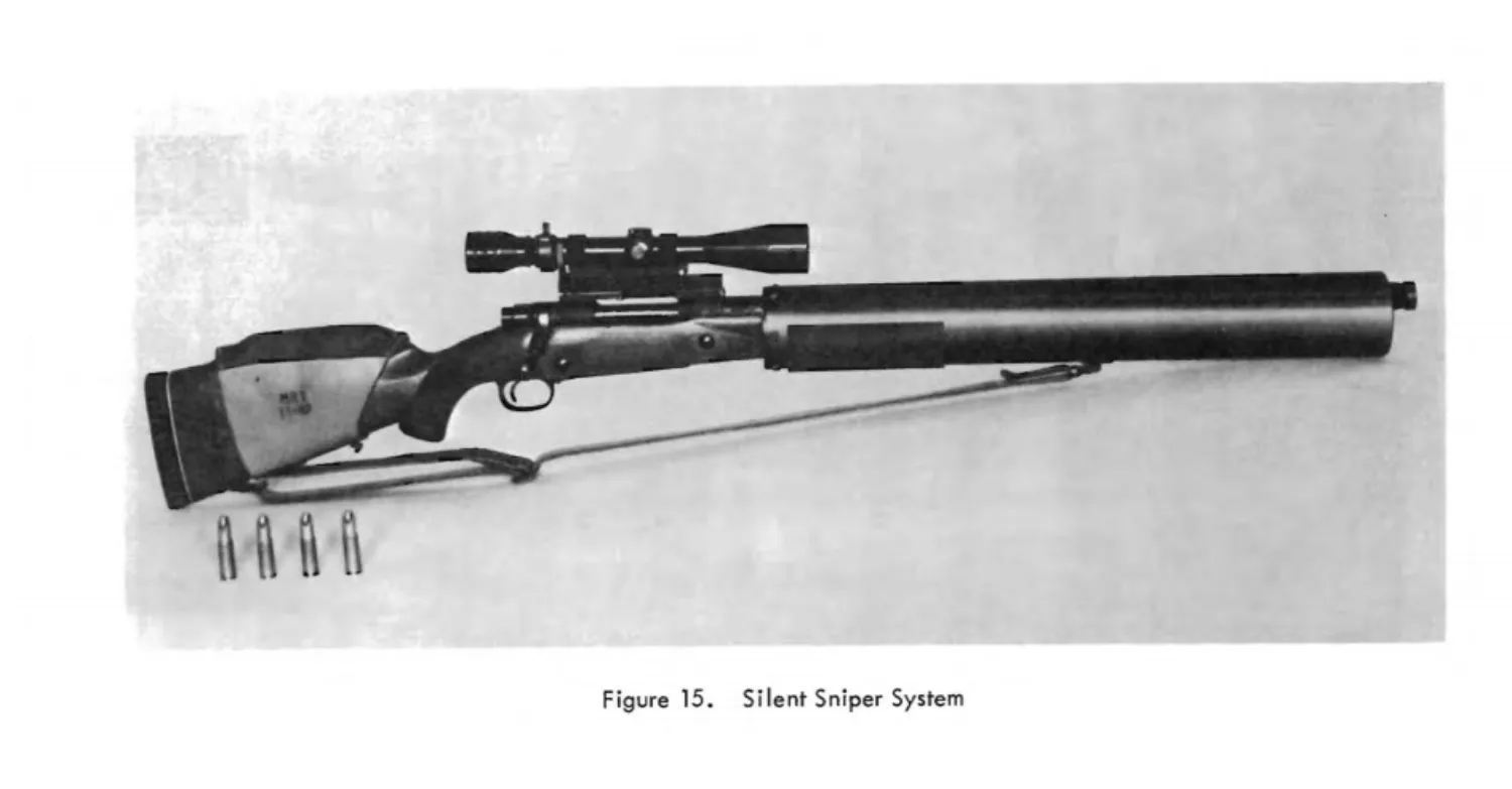 The Silent Sniper System. A Winchester Model 70 modified for shooting