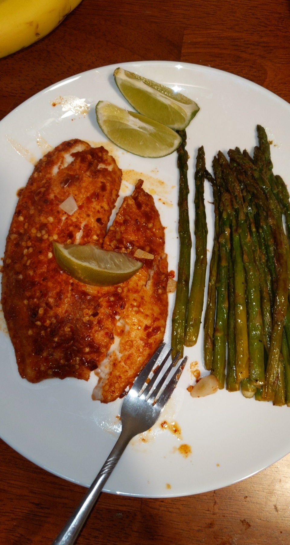 Garlic and Lime baked tilapia made with butter asparagus