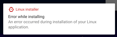 Error When Installing Linux Apps Atom Chromeos