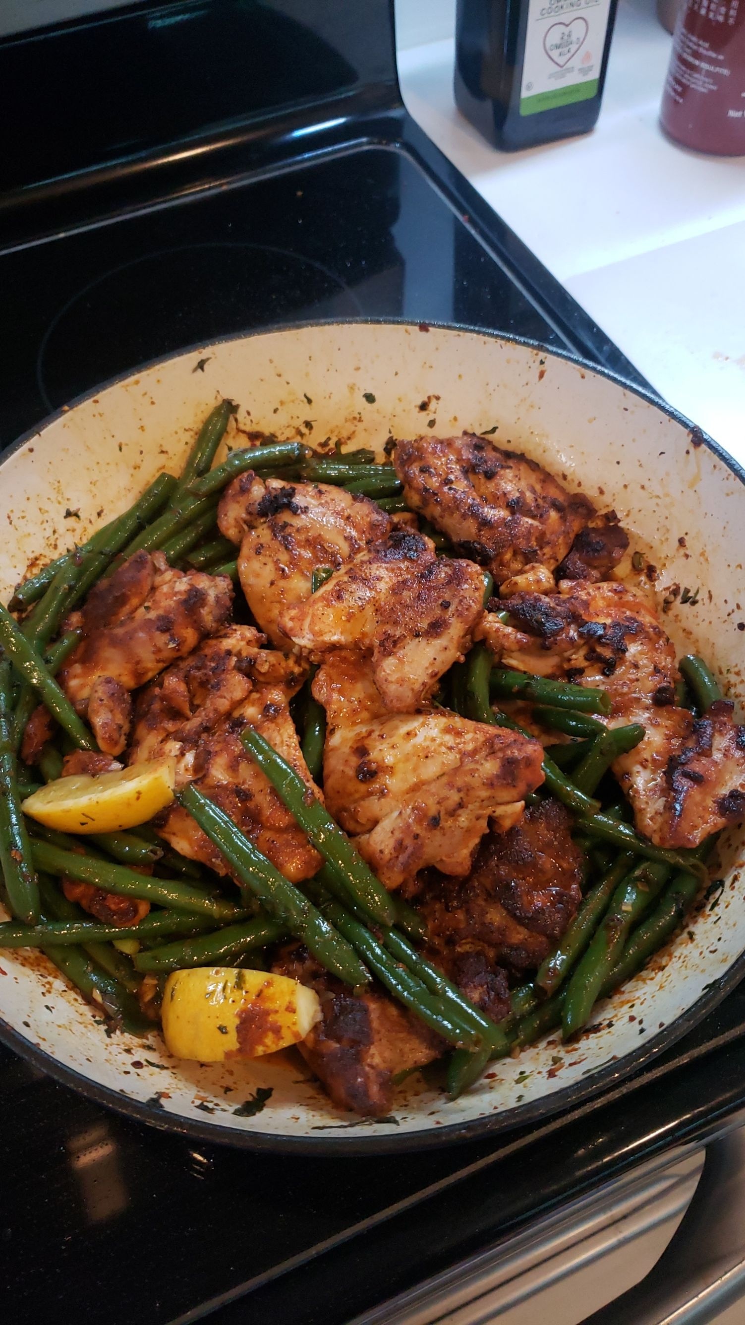 Made Lemon Garlic Butter Chicken Thighs & Green Beans! foodhacks