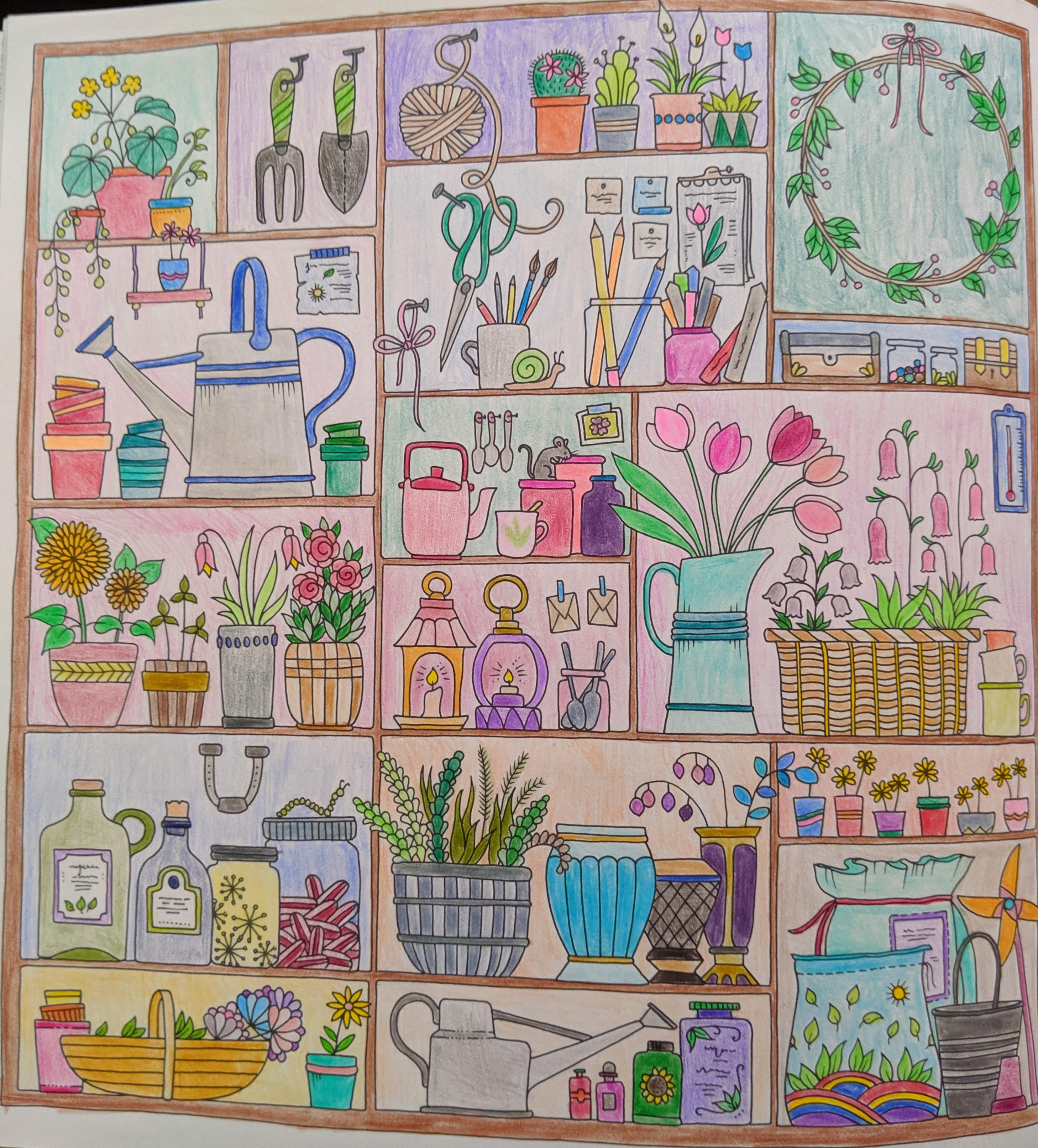 World Of Flowers Coloring Book Finished Pages First Full Page Of An