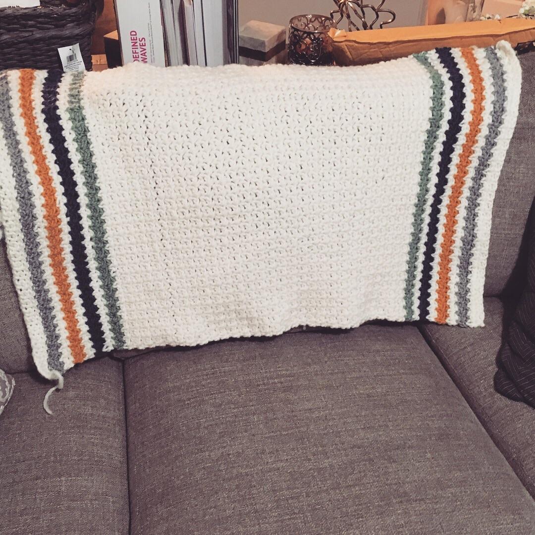 The first baby blanket I’ve ever finished before the baby was born