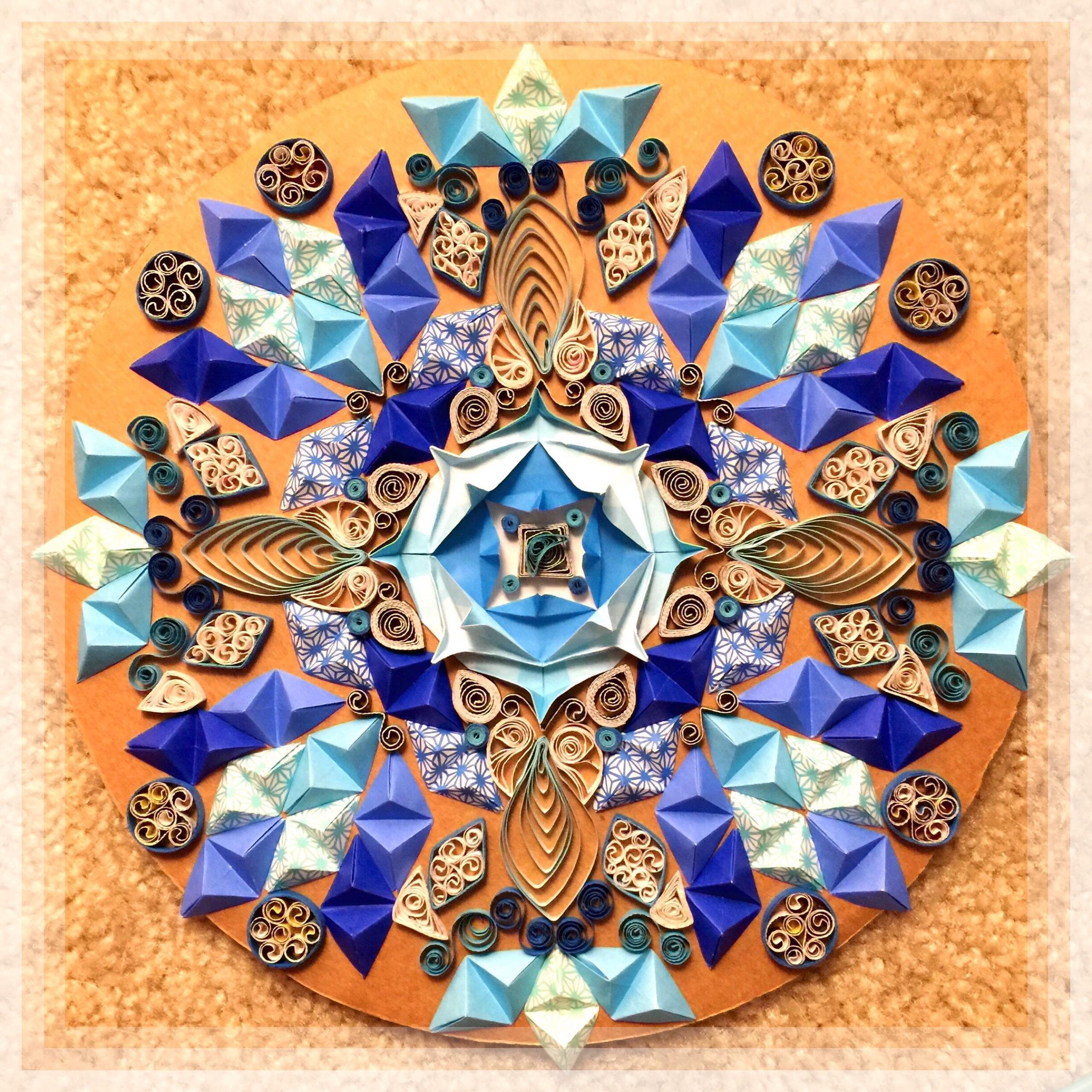 9” origami/quilling, 2015, paper r/papercraft