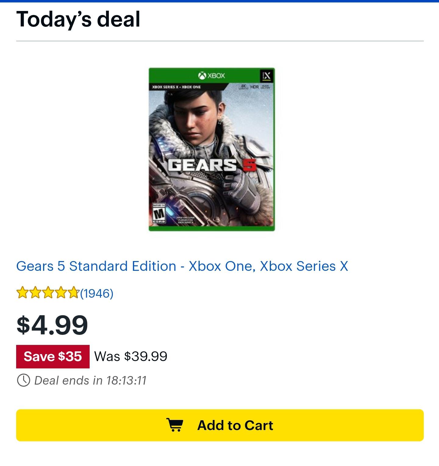 best buy deal of the day!! (we know it's on game pass) r/GearsOfWar