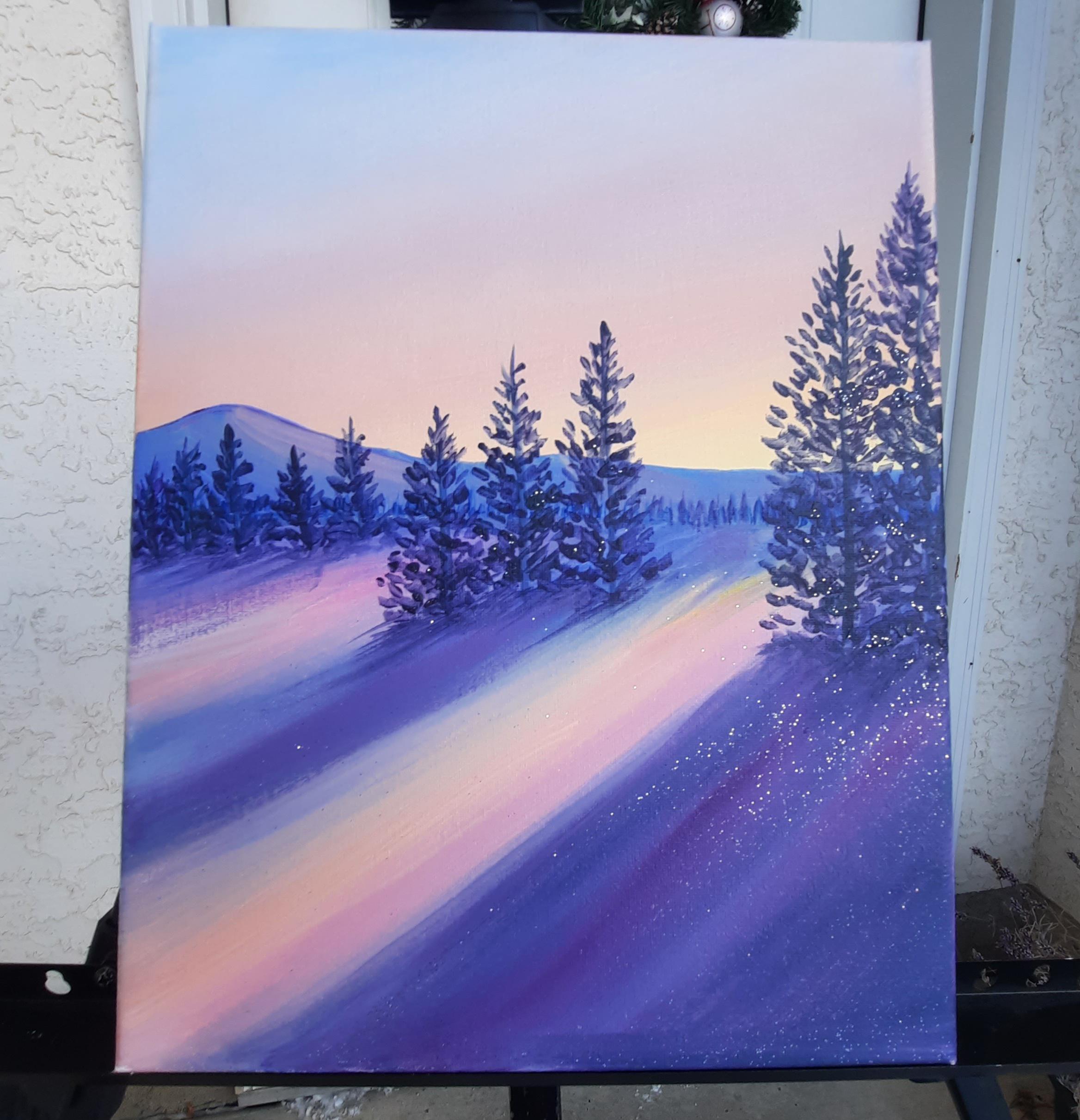 First painting of 2022 complete r/HappyTrees