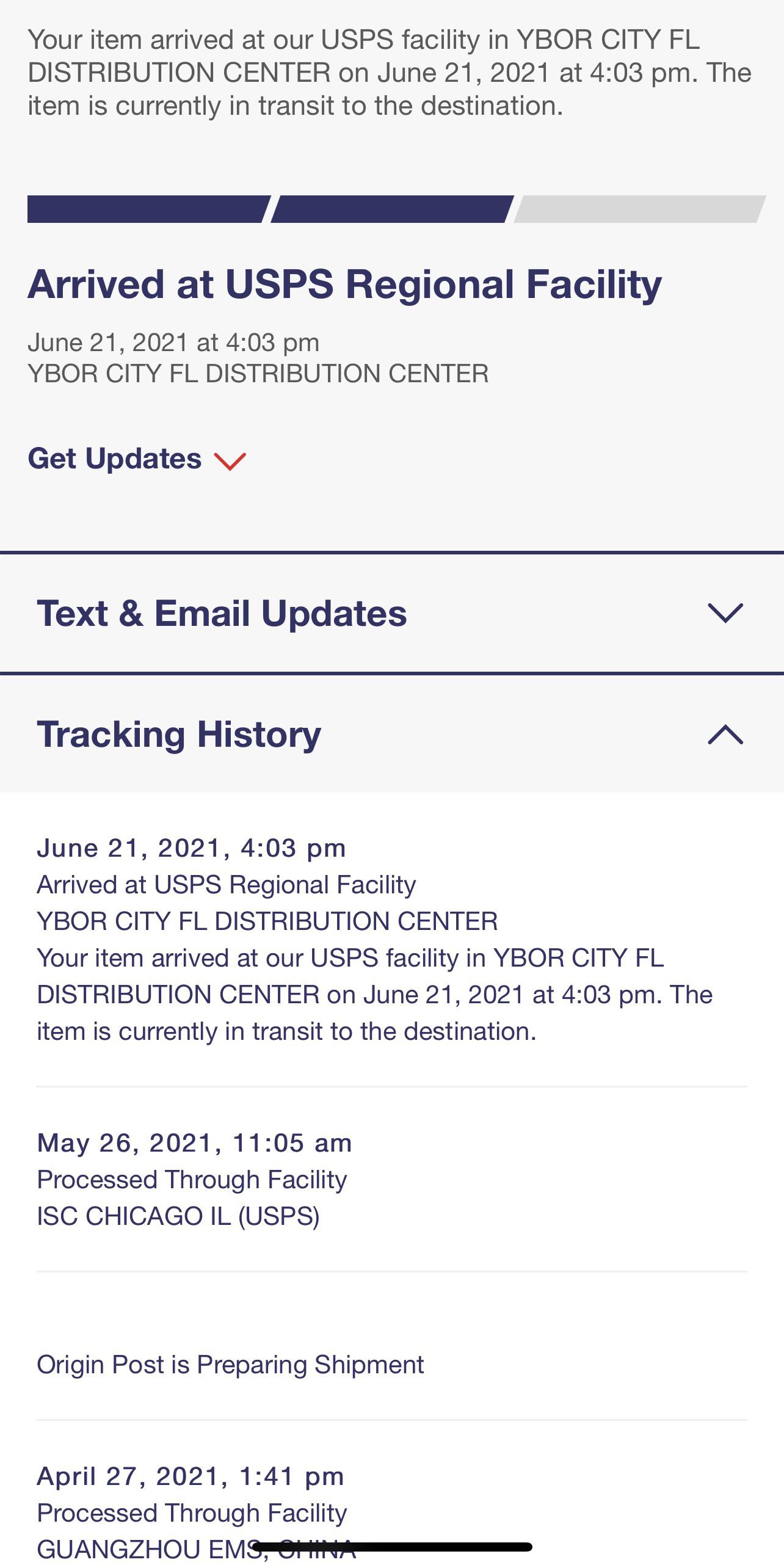 ISC Chicago to FL. But, shipping address was TX. Is that movement