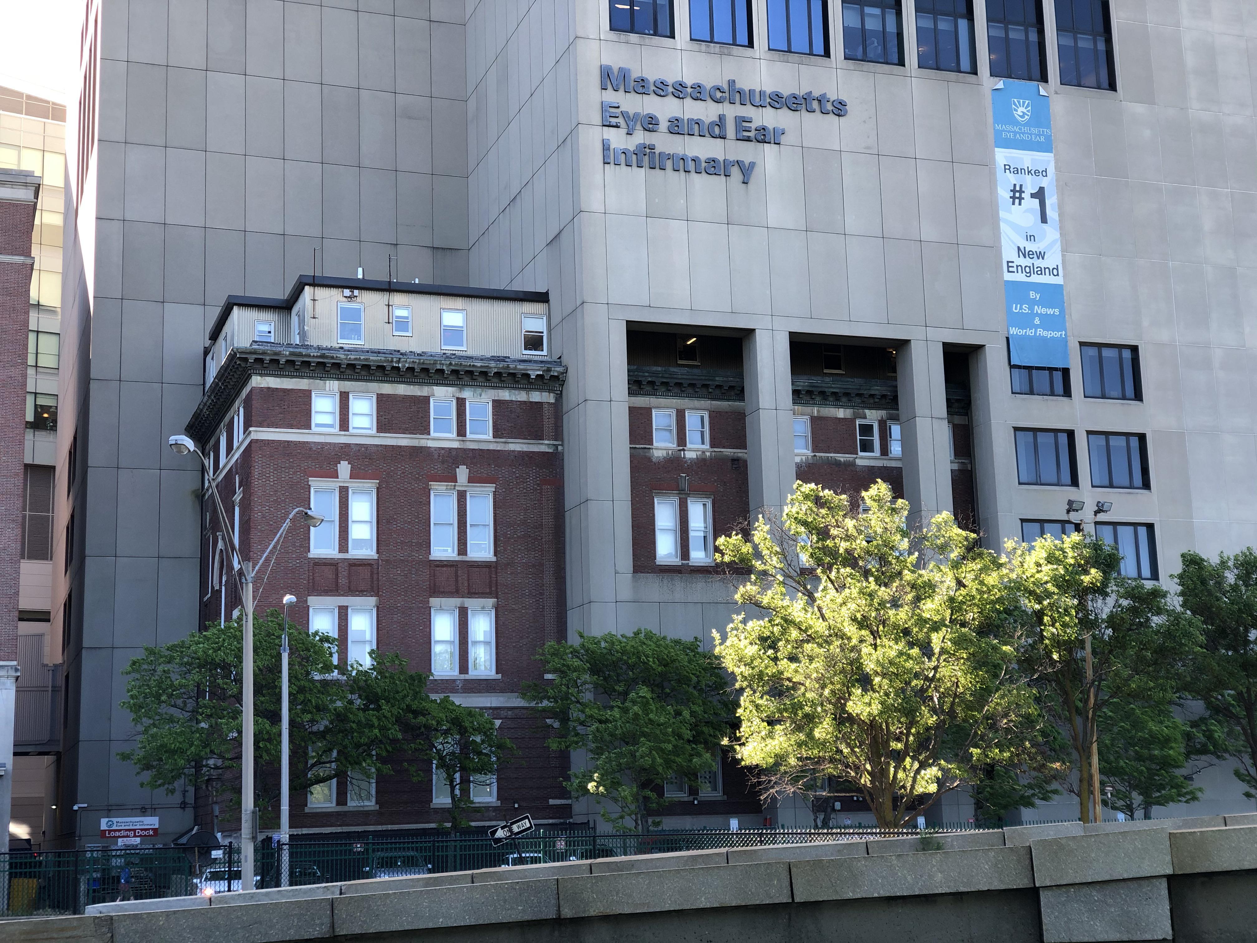 This hospital in Boston is built around and over an older building! r