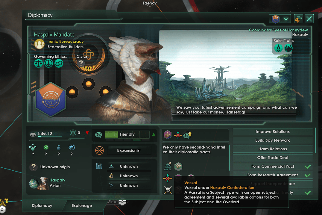 Status Quo Liberation War Made the new state the vassal of the original